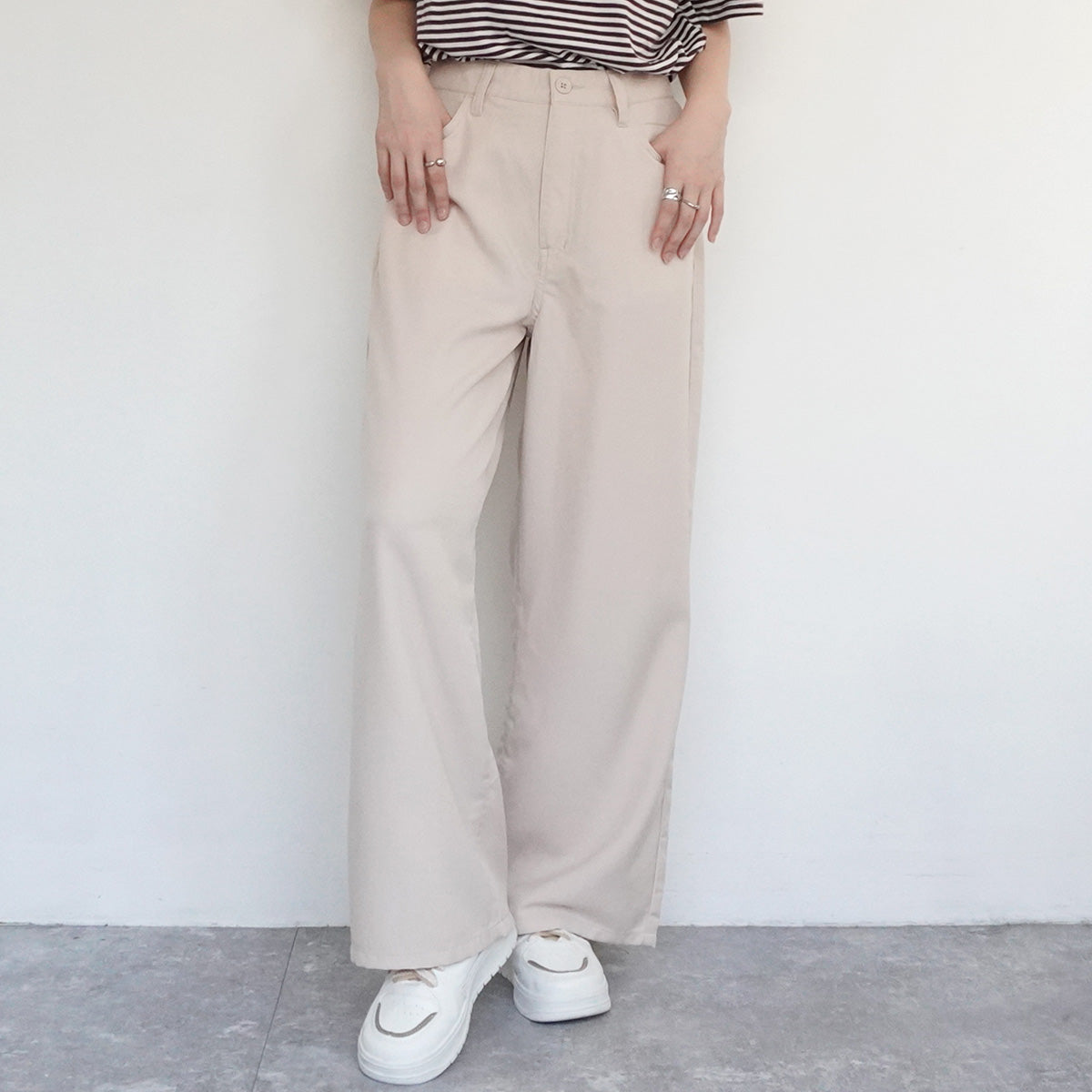 接触冷感カラーワイドパンツ