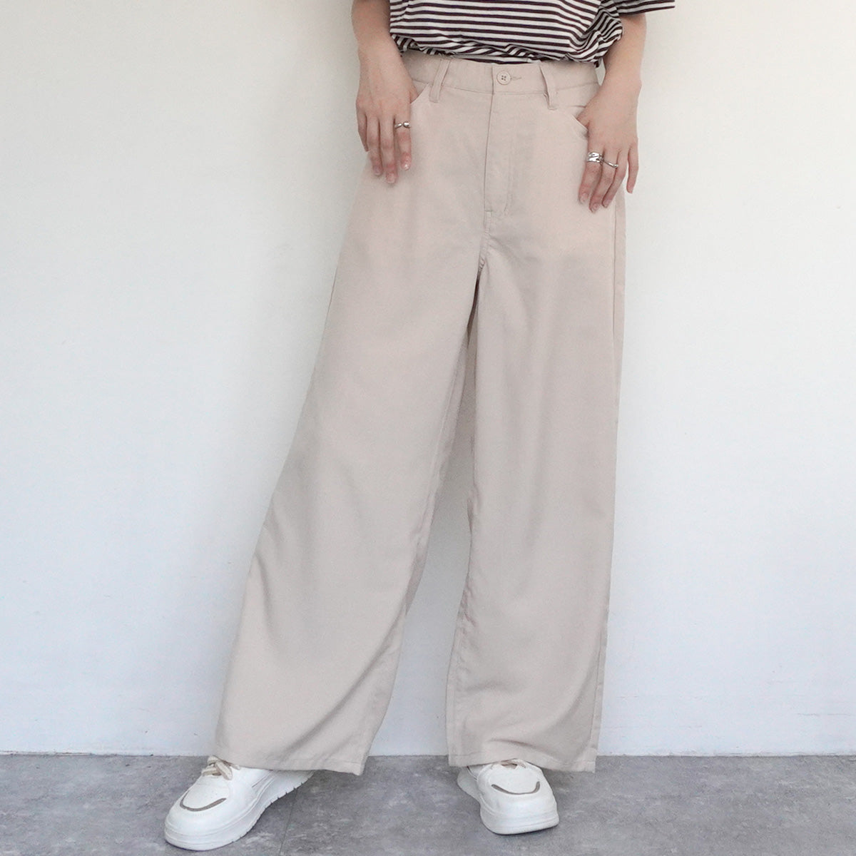 接触冷感カラーワイドパンツ