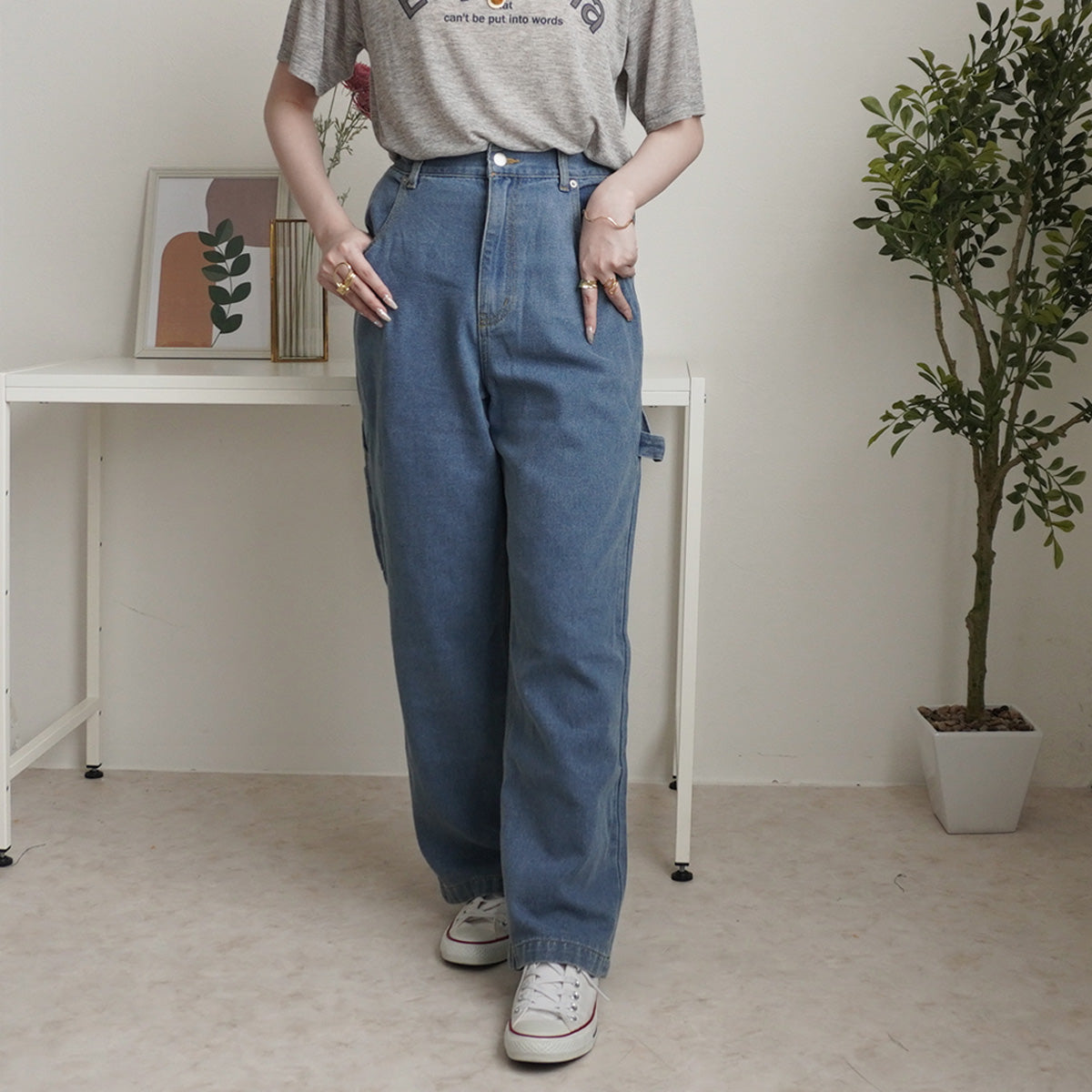 カラーステッチペインターデニムパンツ