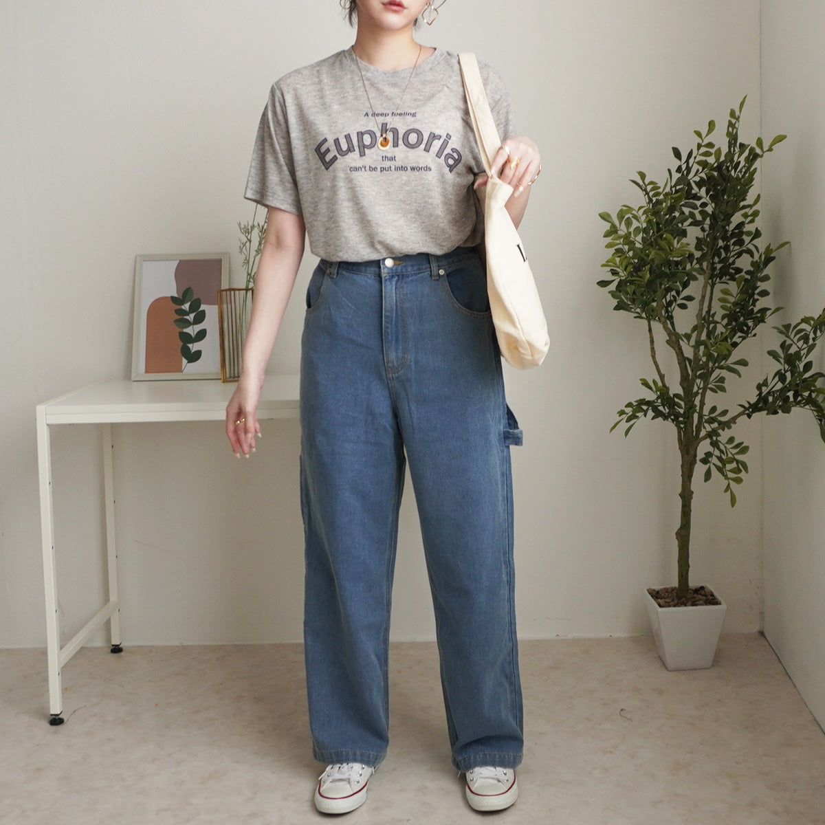 カラーステッチペインターデニムパンツ