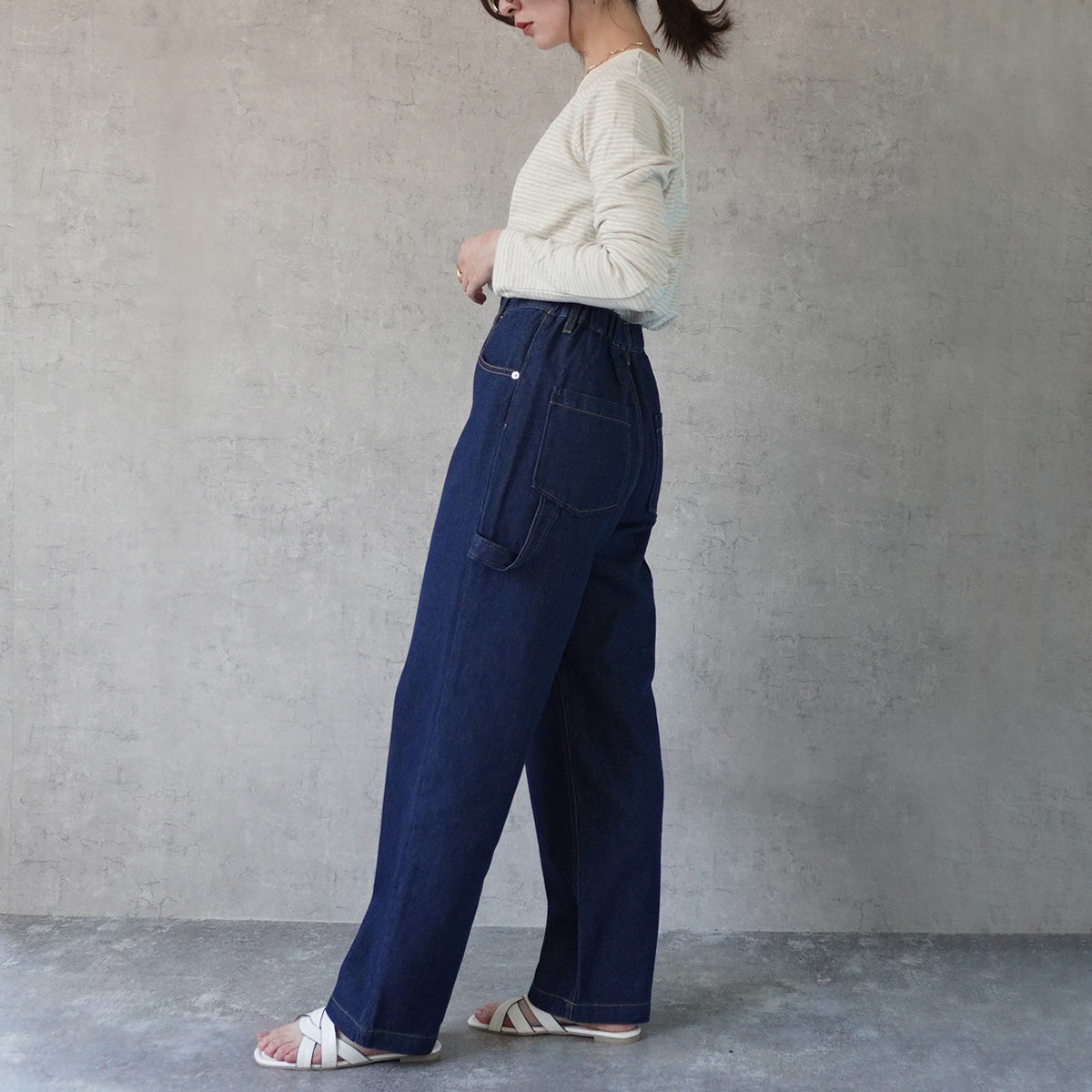 カラーステッチペインターデニムパンツ