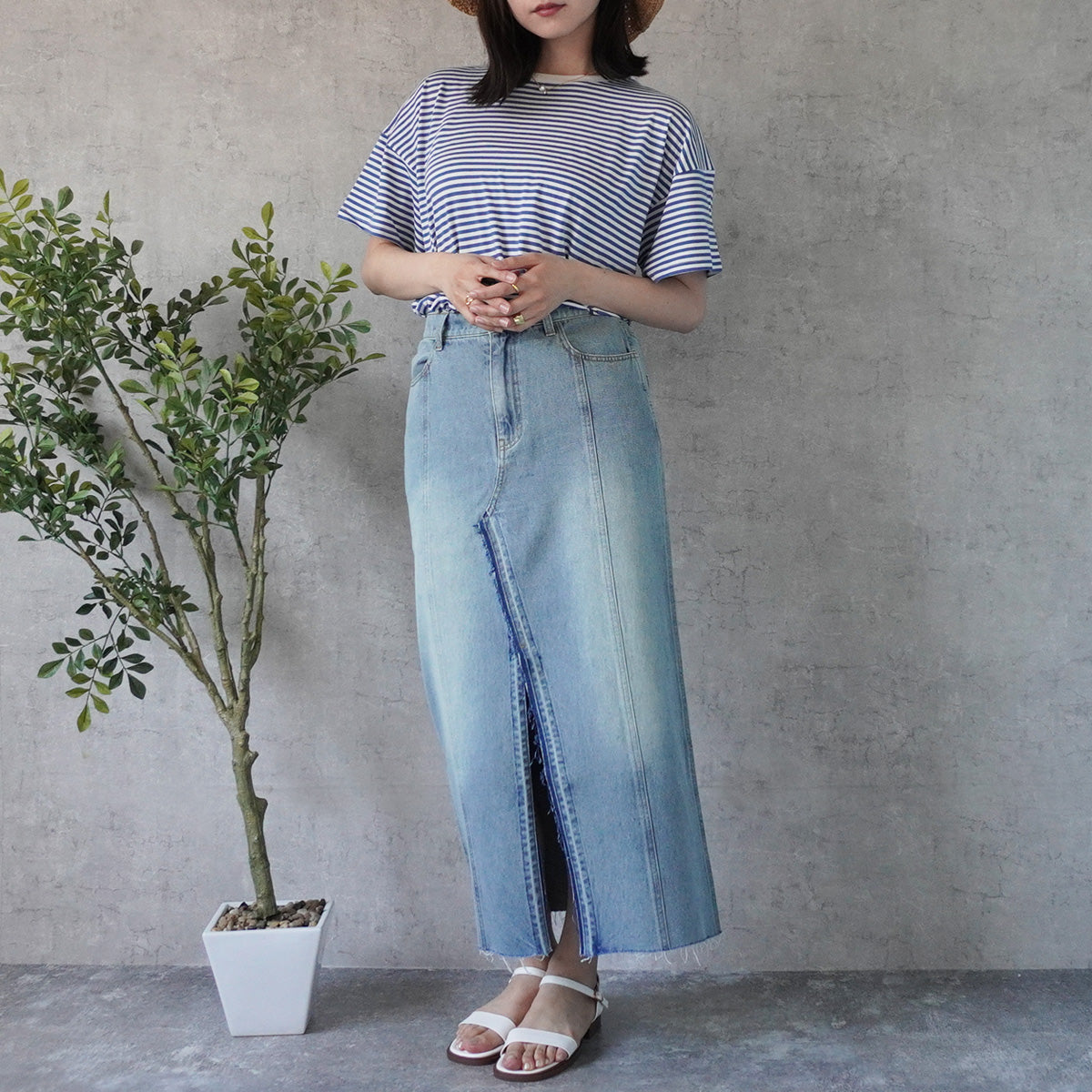 ロングスリットデニムスカート