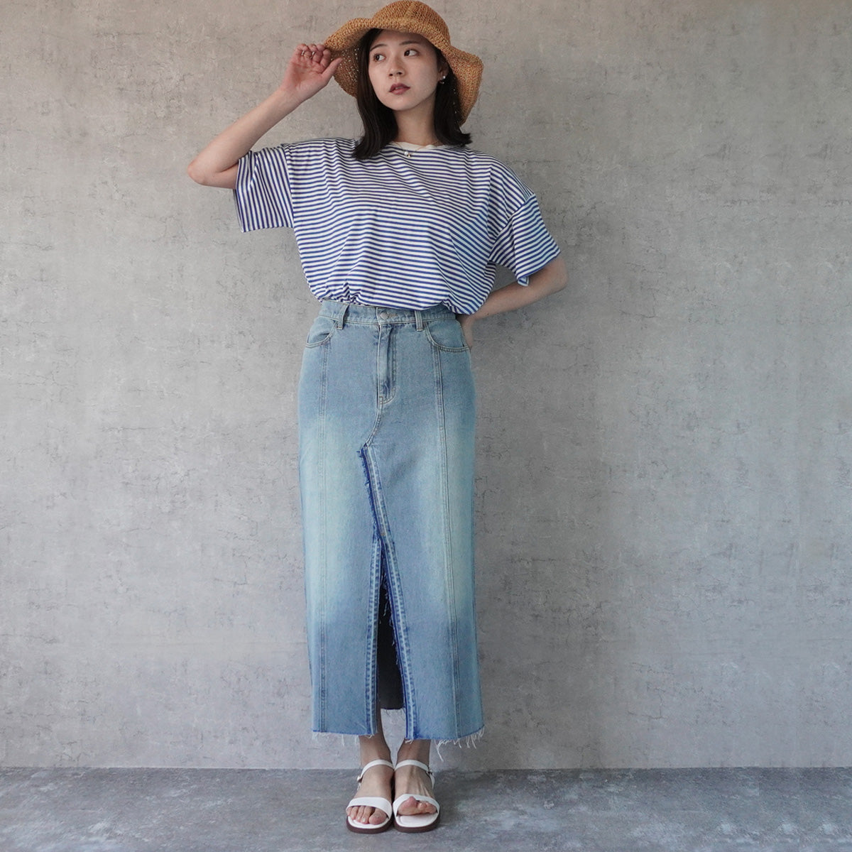 ロングスリットデニムスカート