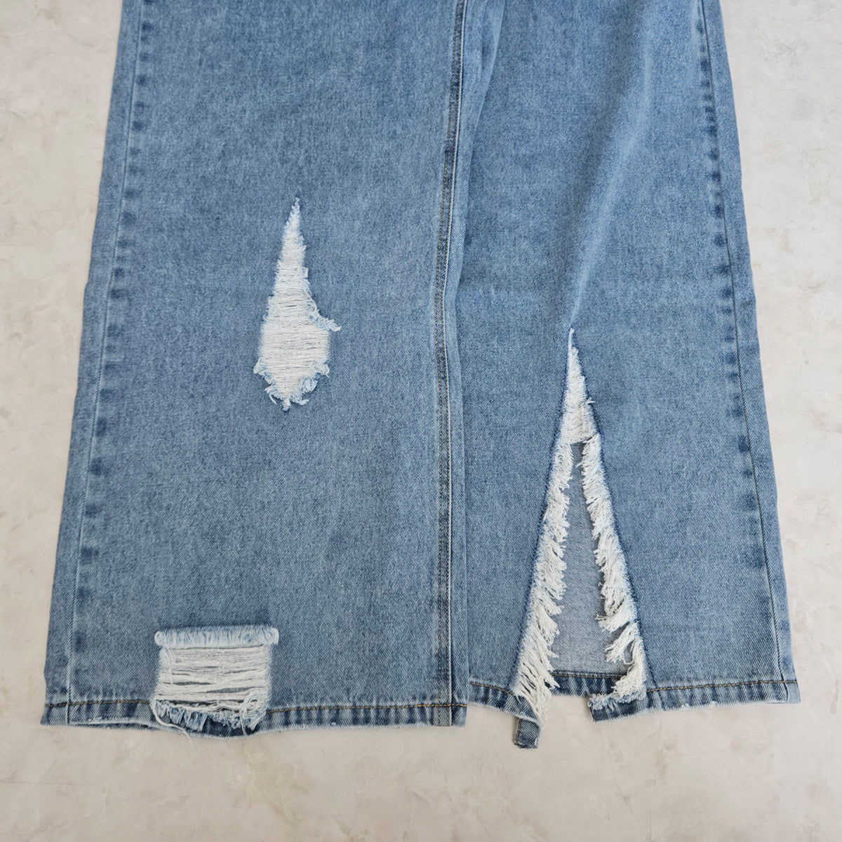 リップドワイドデニムパンツ