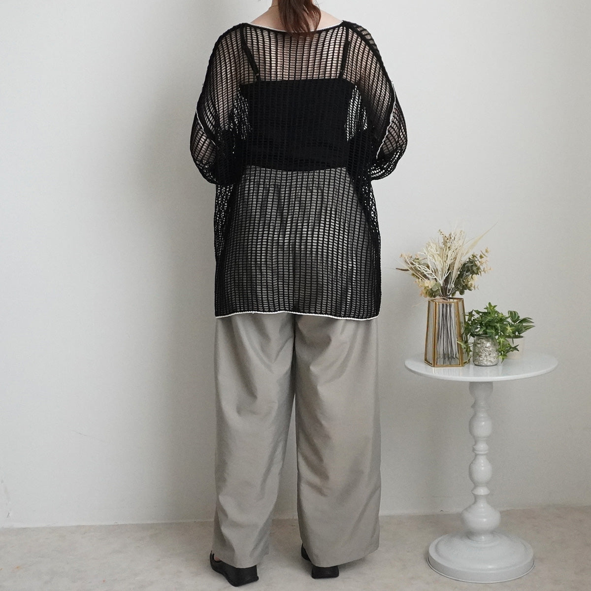 ドロストナイロンワイドパンツ