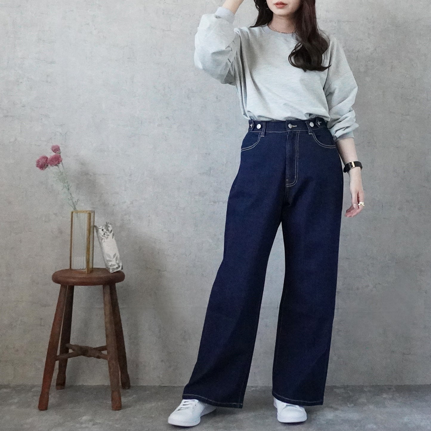 リサイクルデニムワイドパンツ