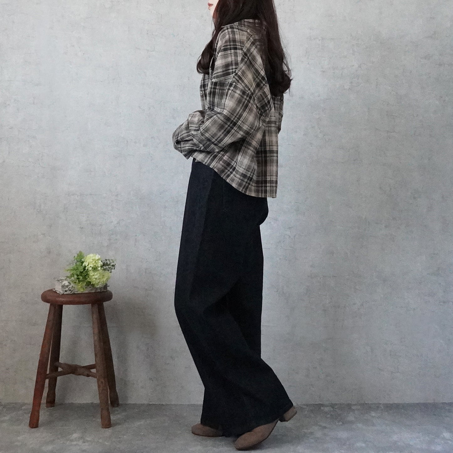 リサイクルデニムワイドパンツ