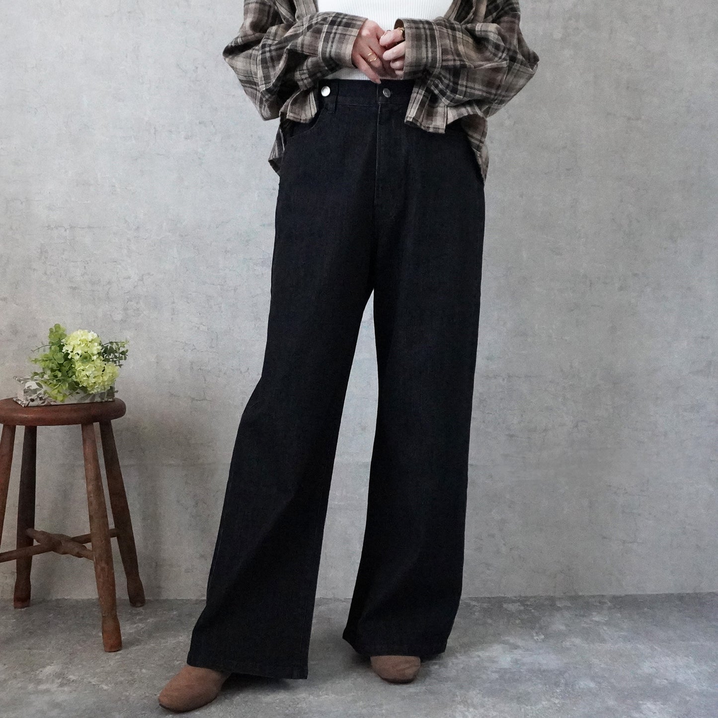 リサイクルデニムワイドパンツ