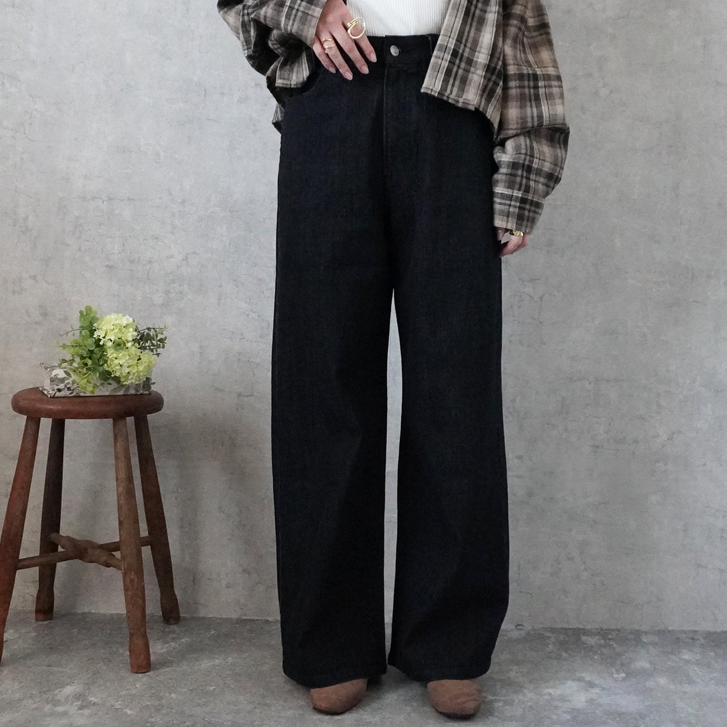 リサイクルデニムワイドパンツ