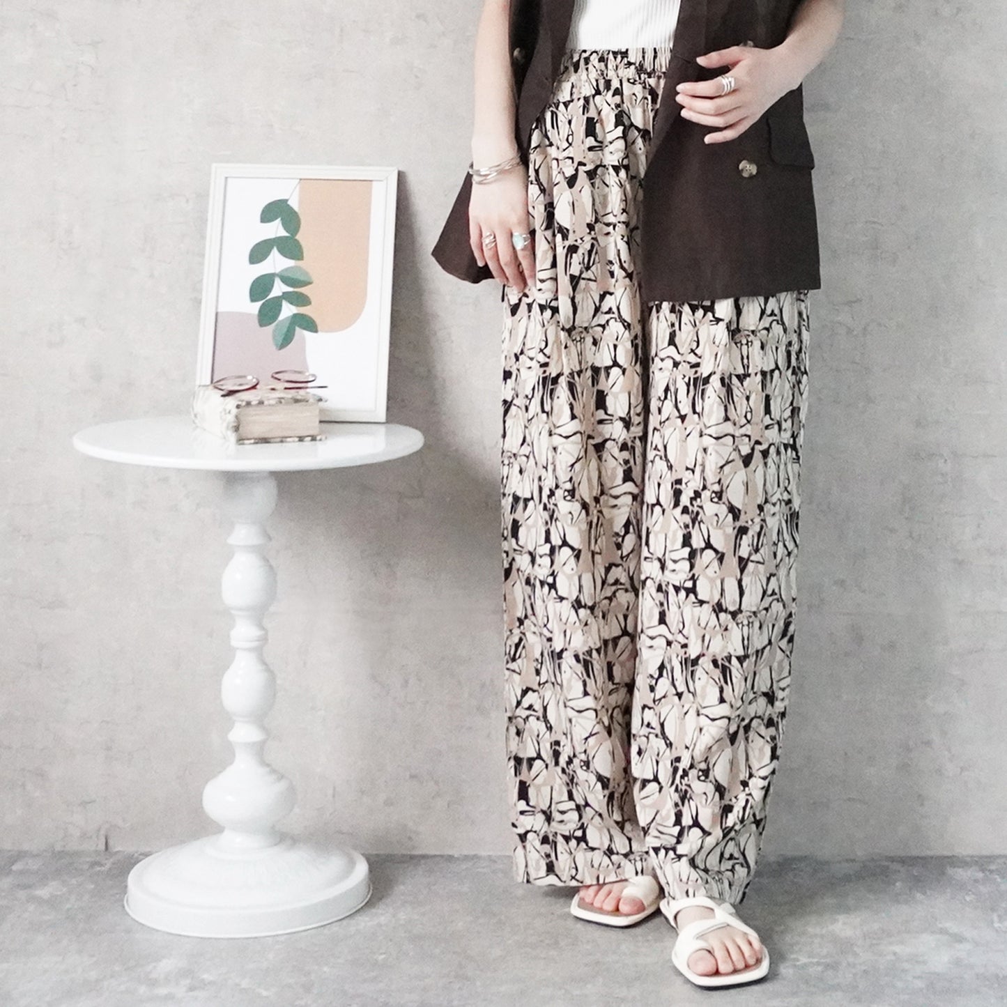 ペイント柄イージーパンツ