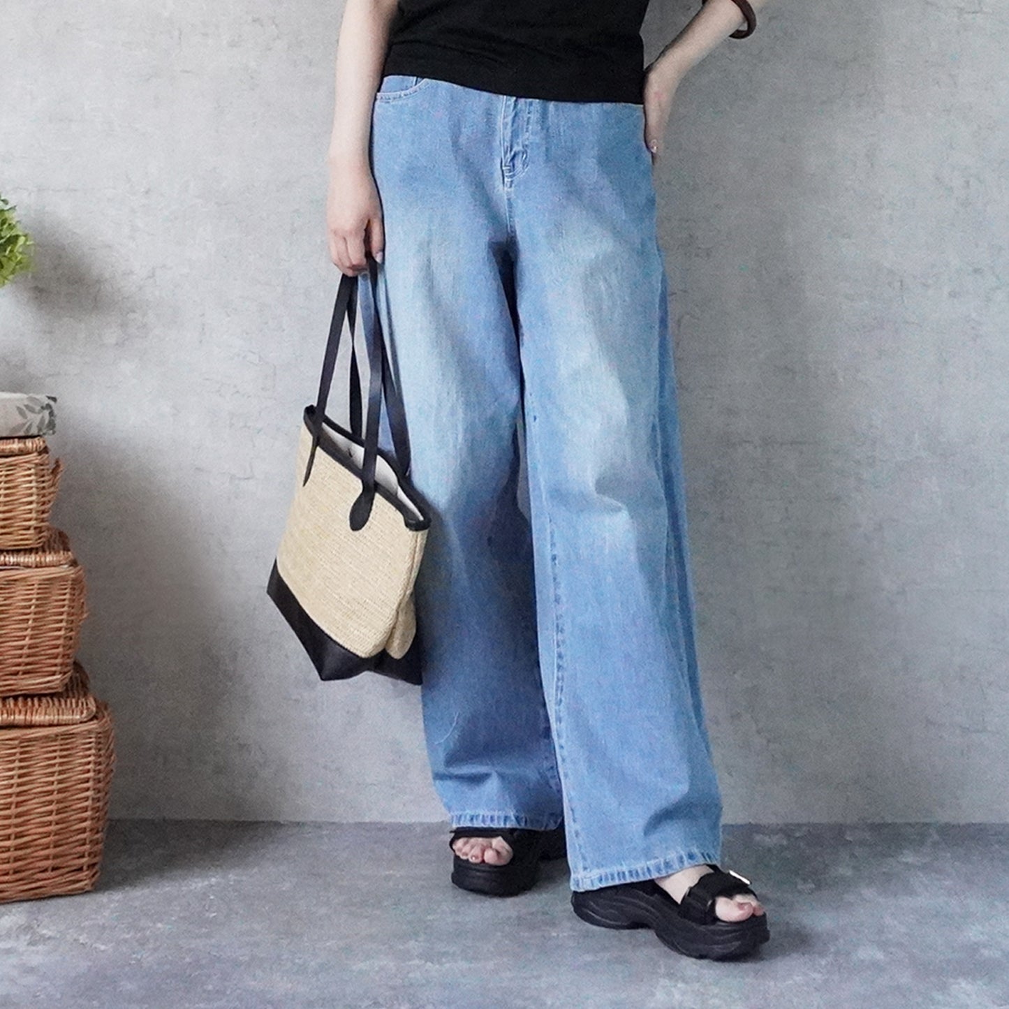 デニムワイドパンツ