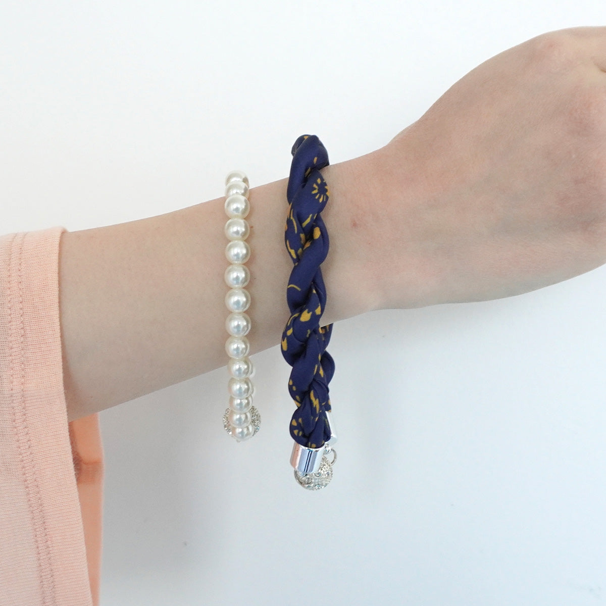 2way2連セットパール編み込みマグネットブレス