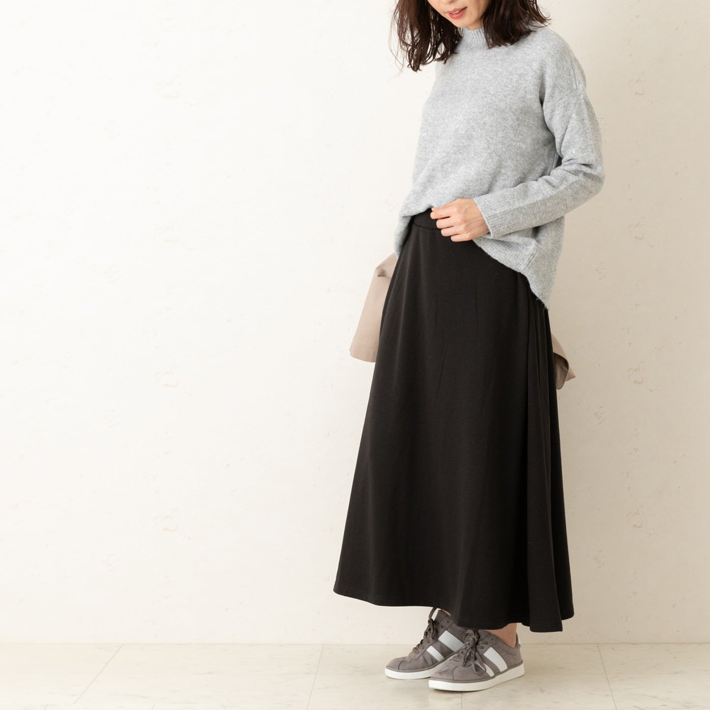 裏シャギー アルガンオイル加工 ロングスカート