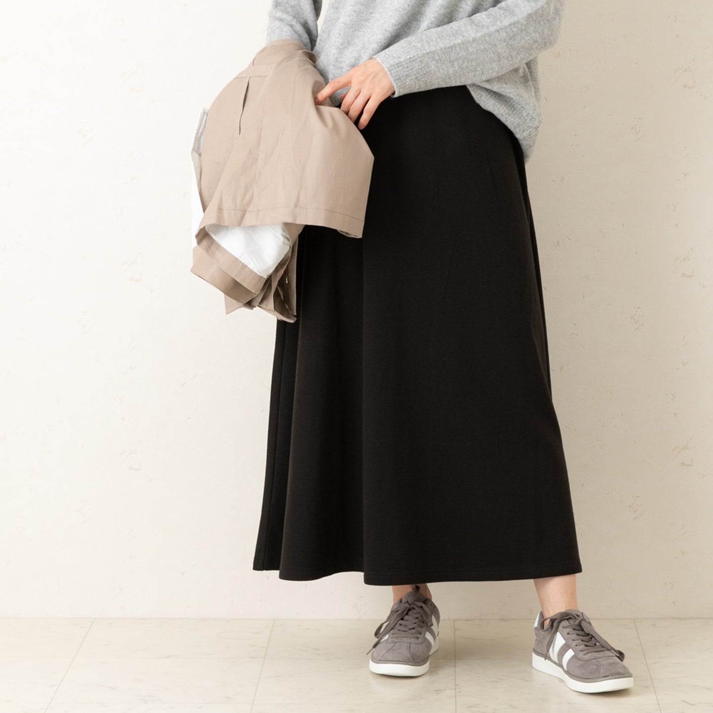 裏シャギー アルガンオイル加工 ロングスカート