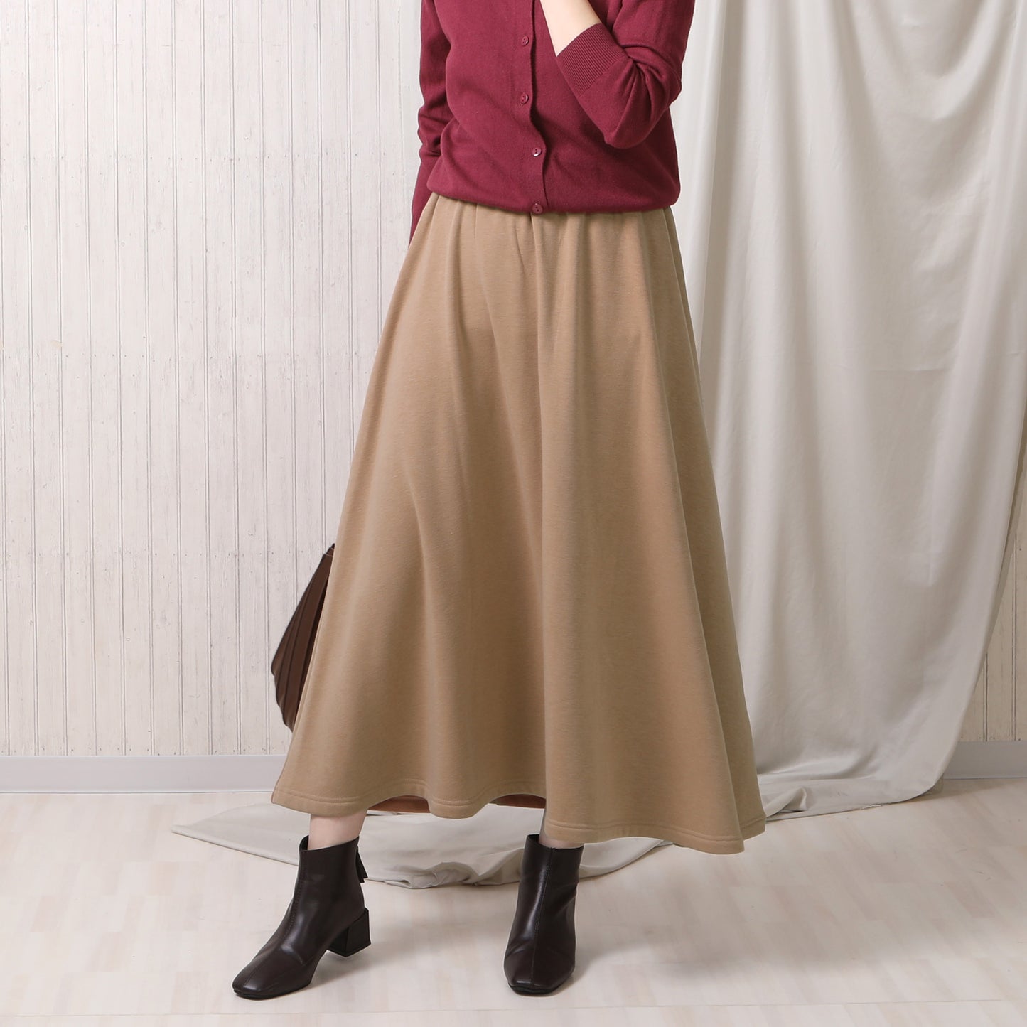 裏シャギー アルガンオイル加工 ロングスカート