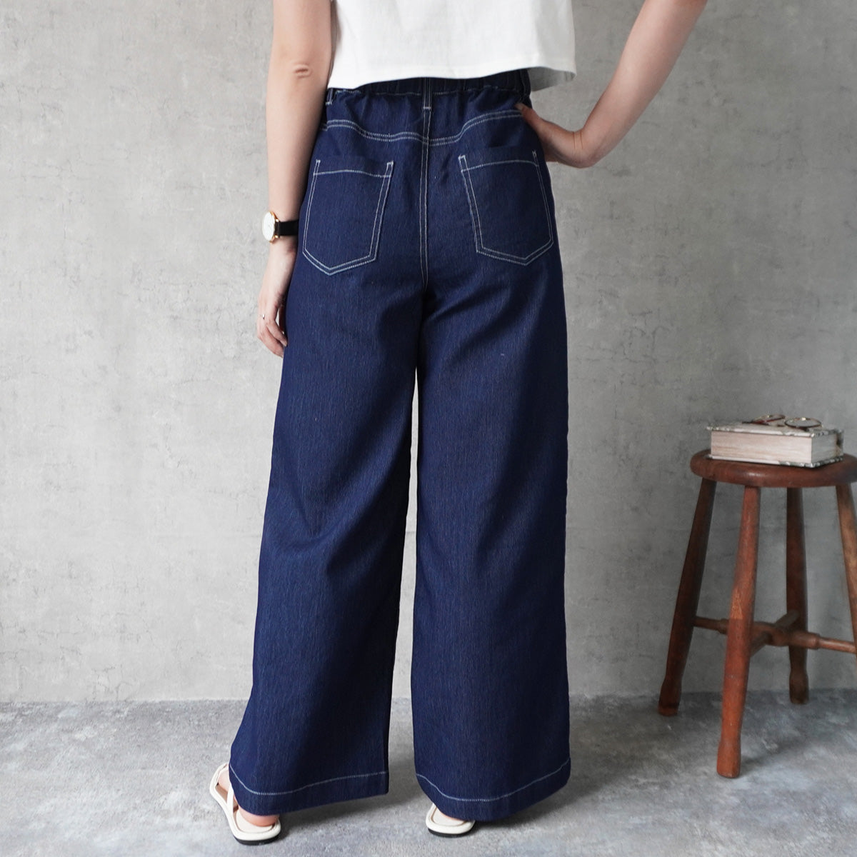 アイスメッシュデニムワイドパンツ