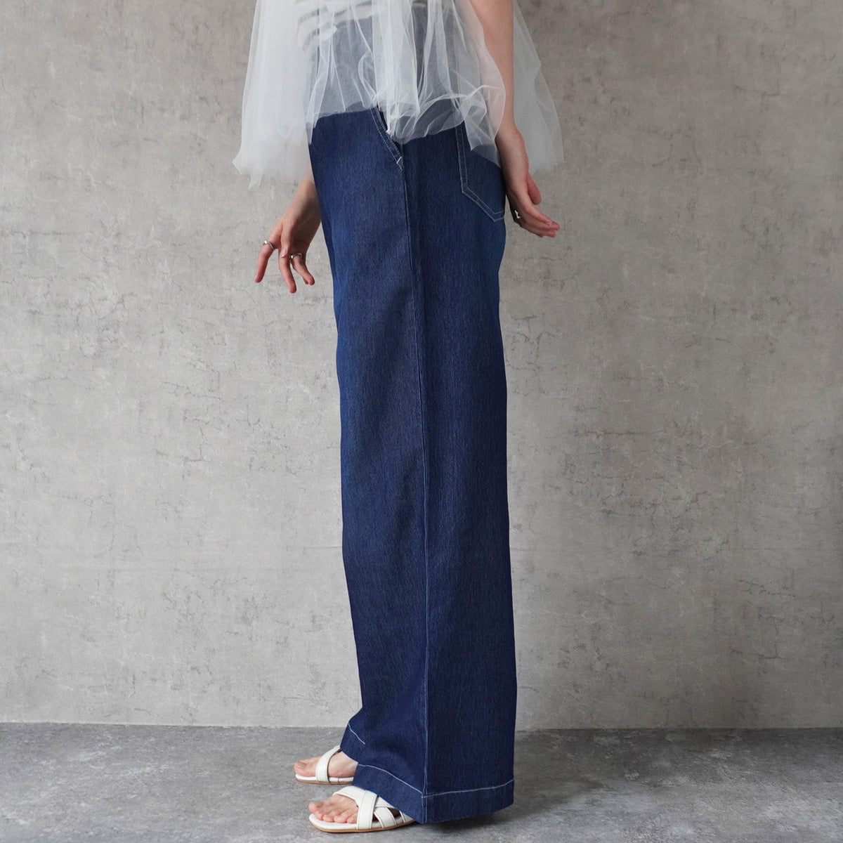 アイスメッシュデニムワイドパンツ