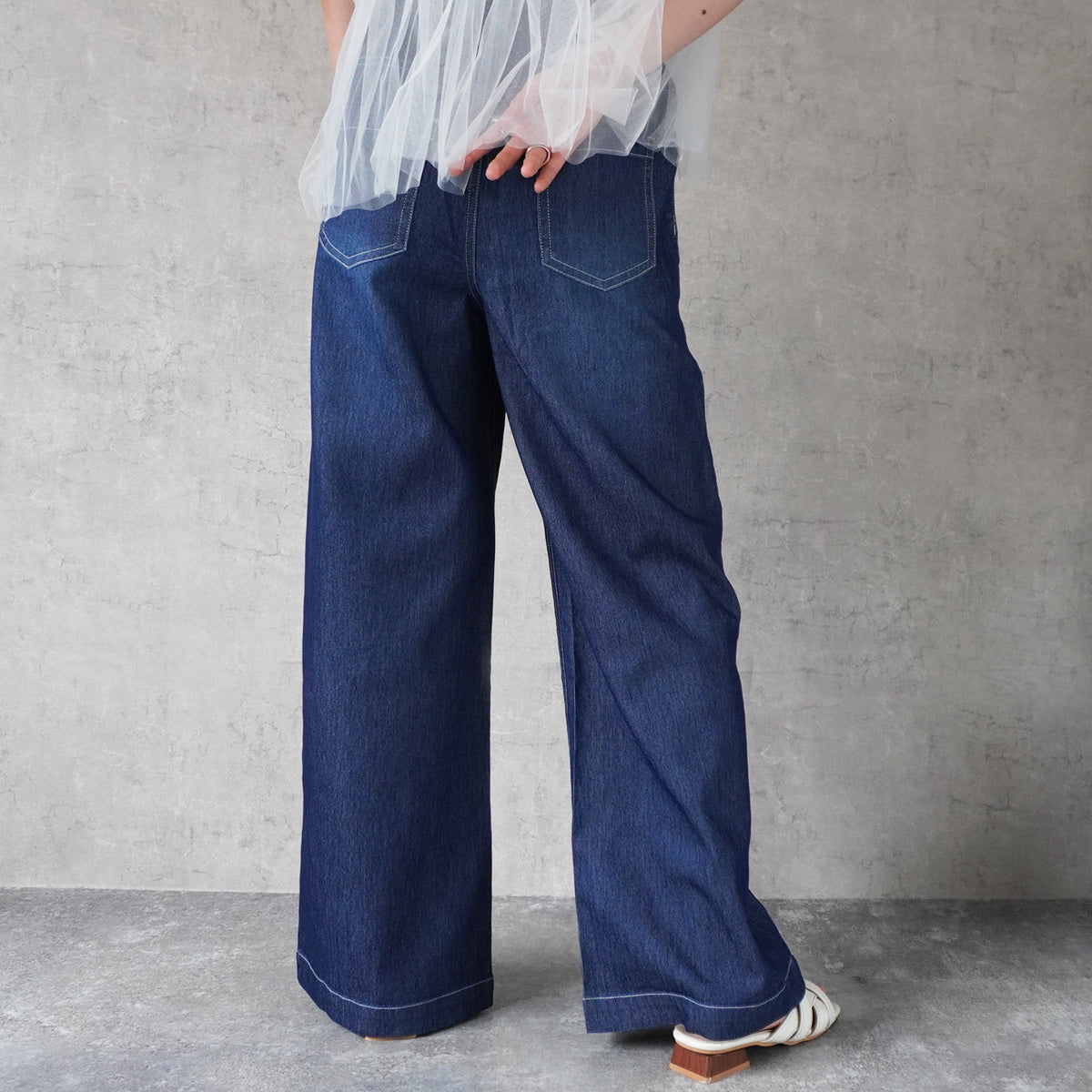 アイスメッシュデニムワイドパンツ