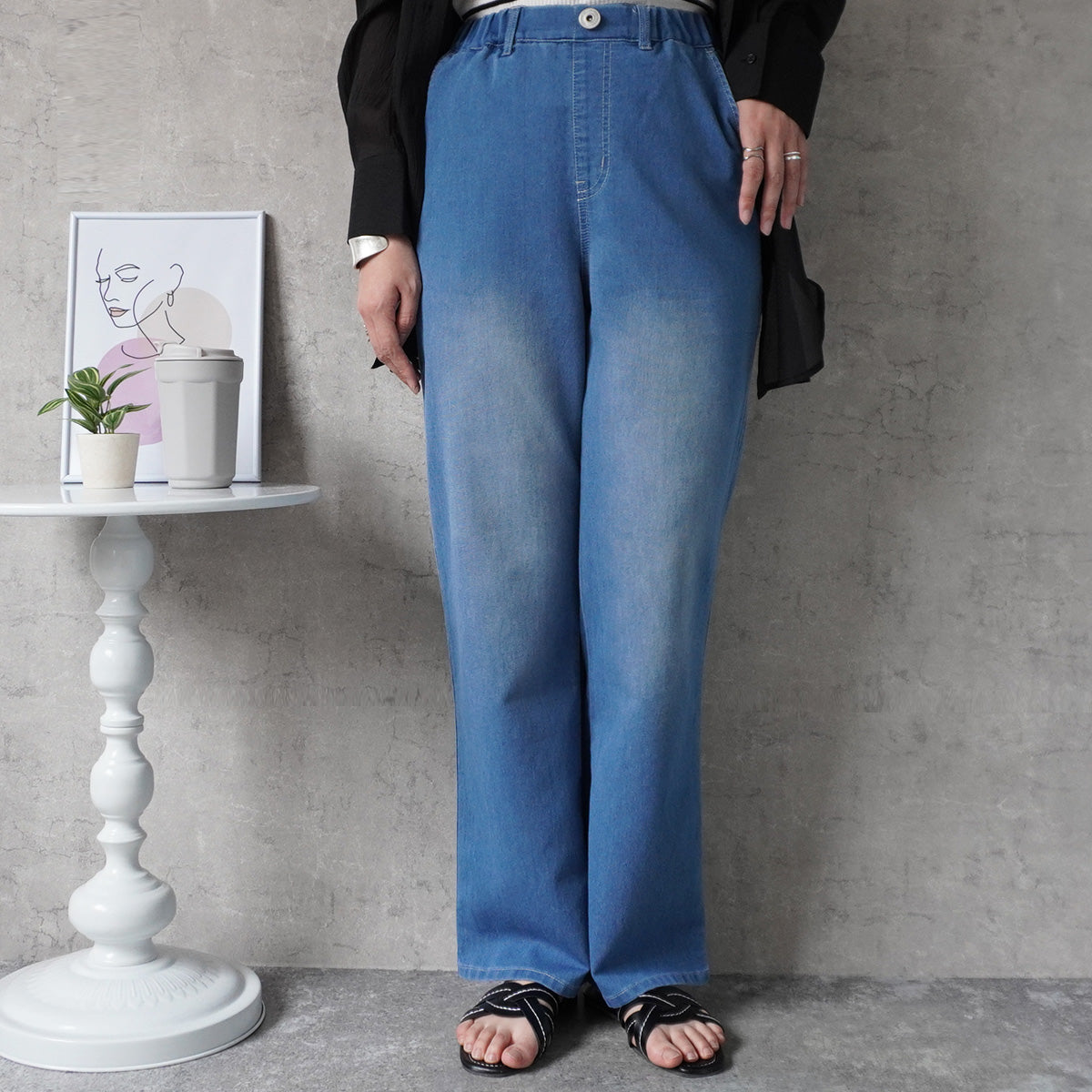 アイスメッシュイージーデニムパンツ