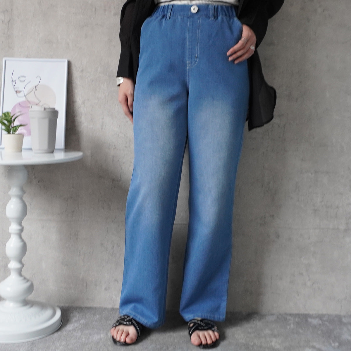 アイスメッシュイージーデニムパンツ