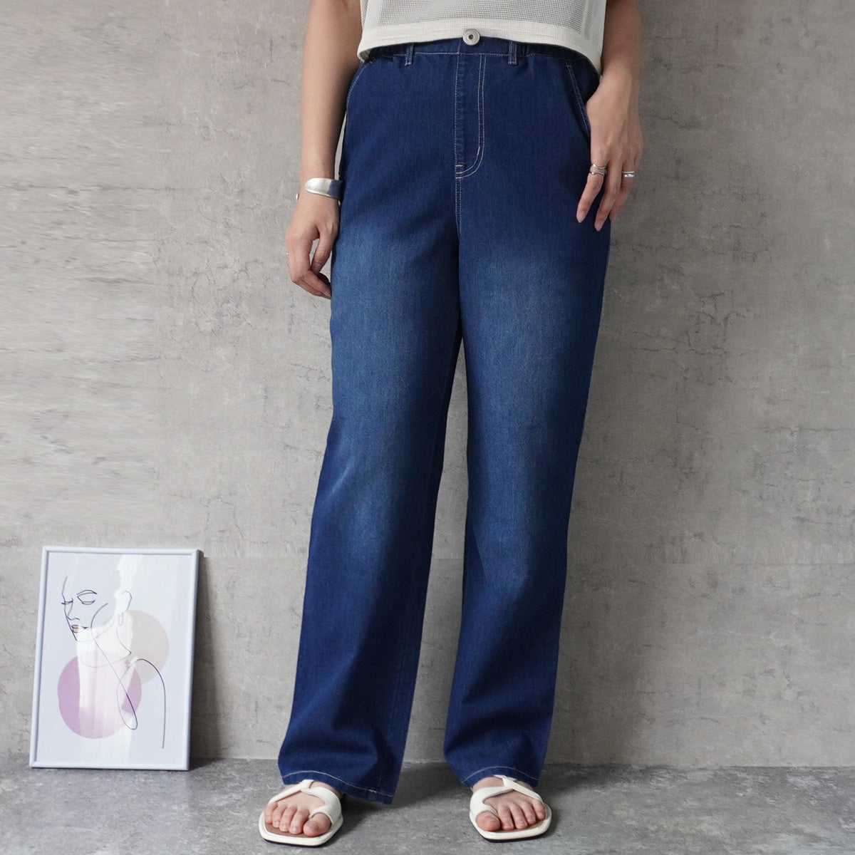 アイスメッシュイージーデニムパンツ