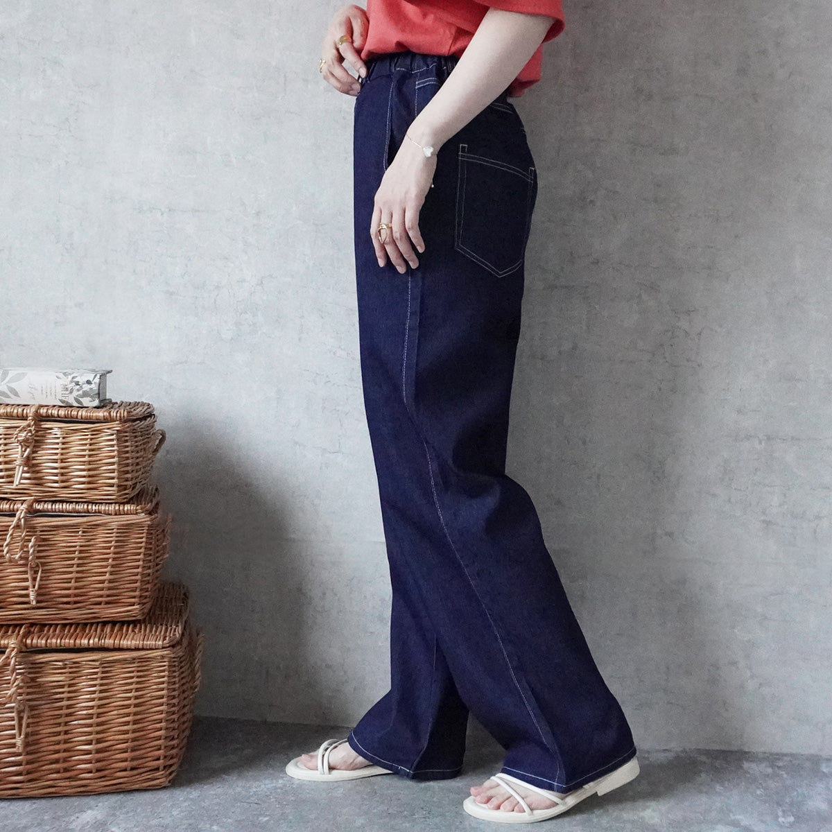 アイスメッシュイージーデニムパンツ