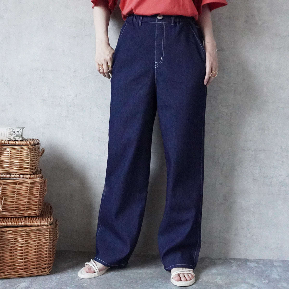 アイスメッシュイージーデニムパンツ
