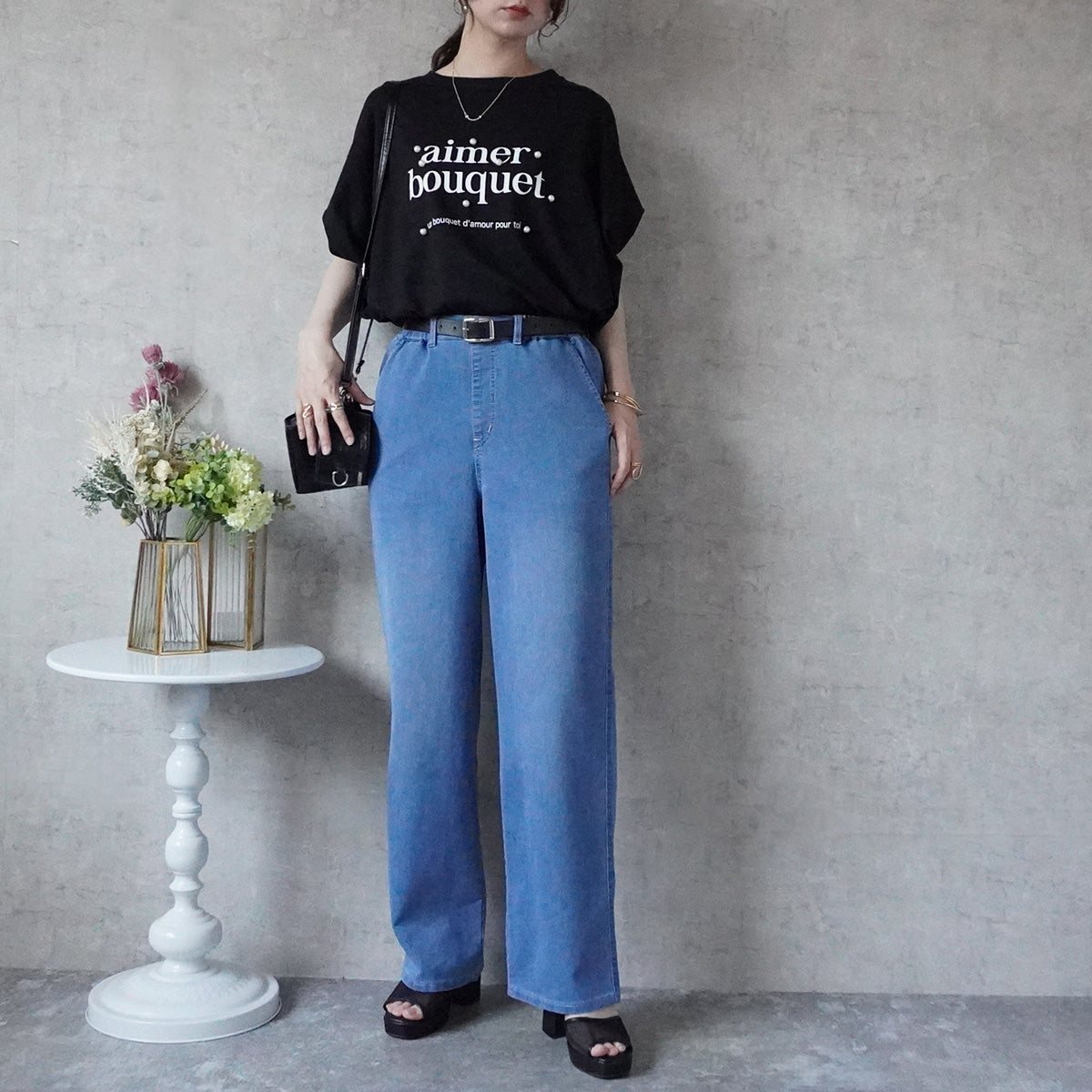 アイスメッシュイージーデニムパンツ