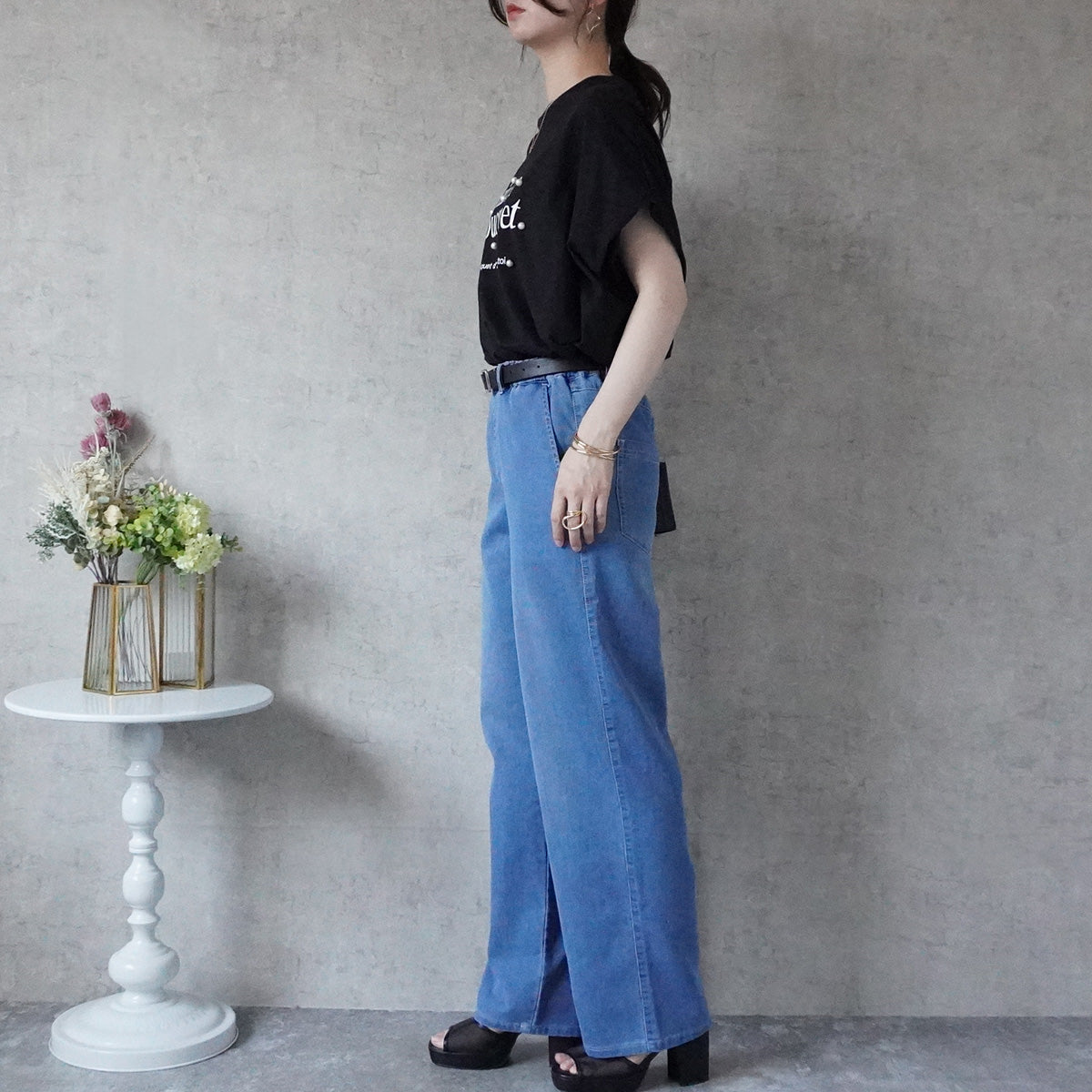 アイスメッシュイージーデニムパンツ
