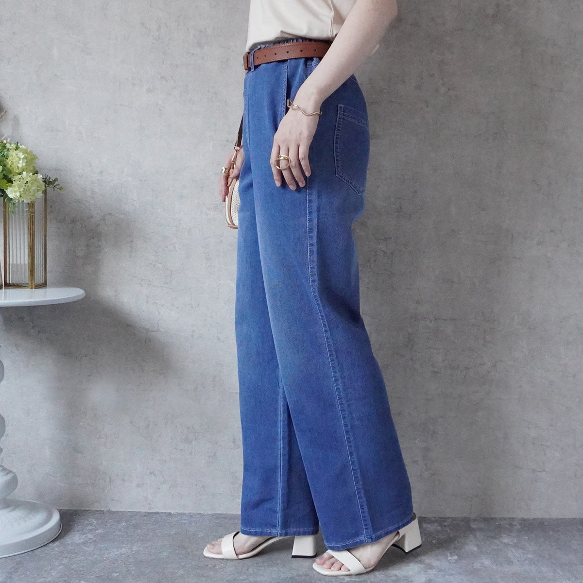 アイスメッシュイージーデニムパンツ