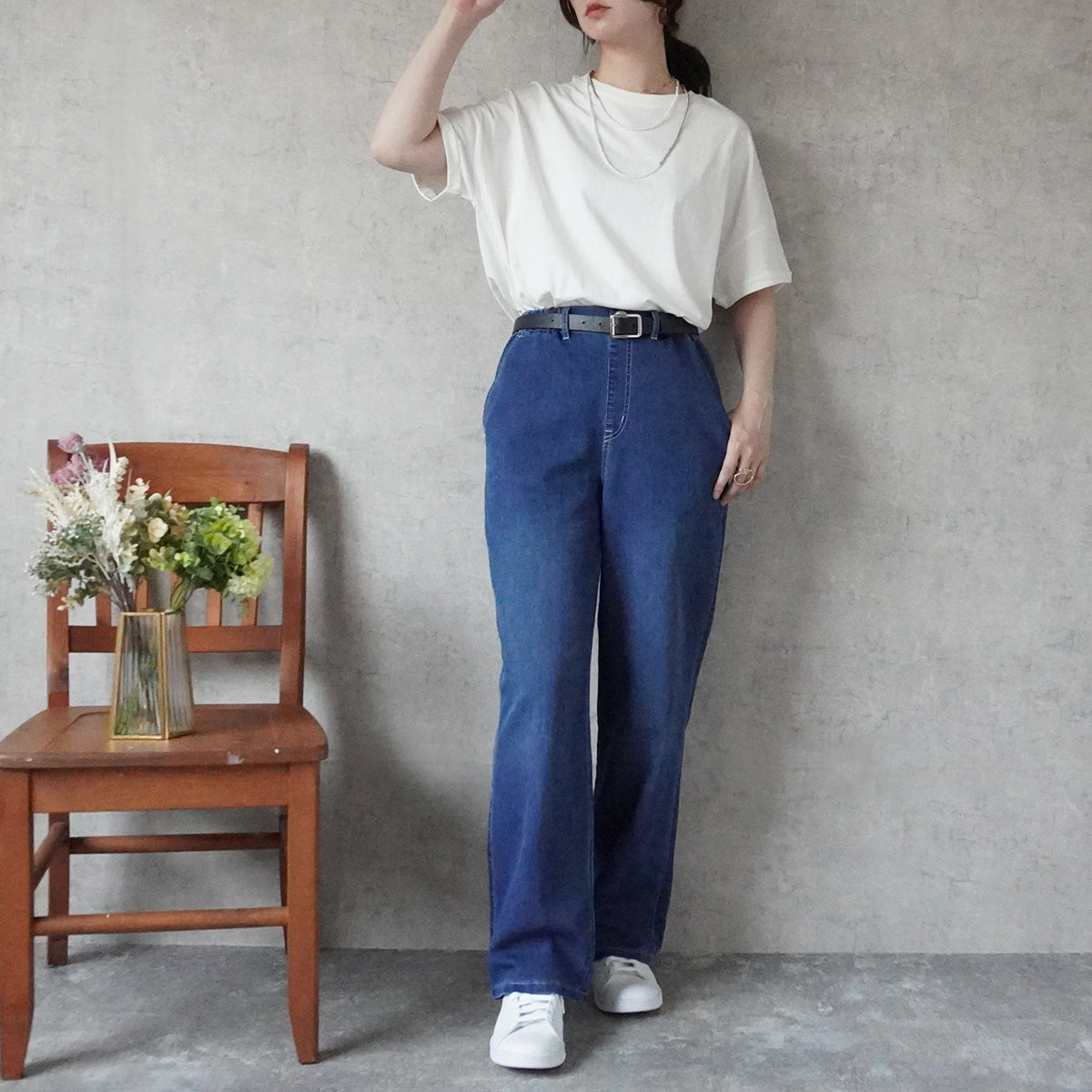 アイスメッシュイージーデニムパンツ