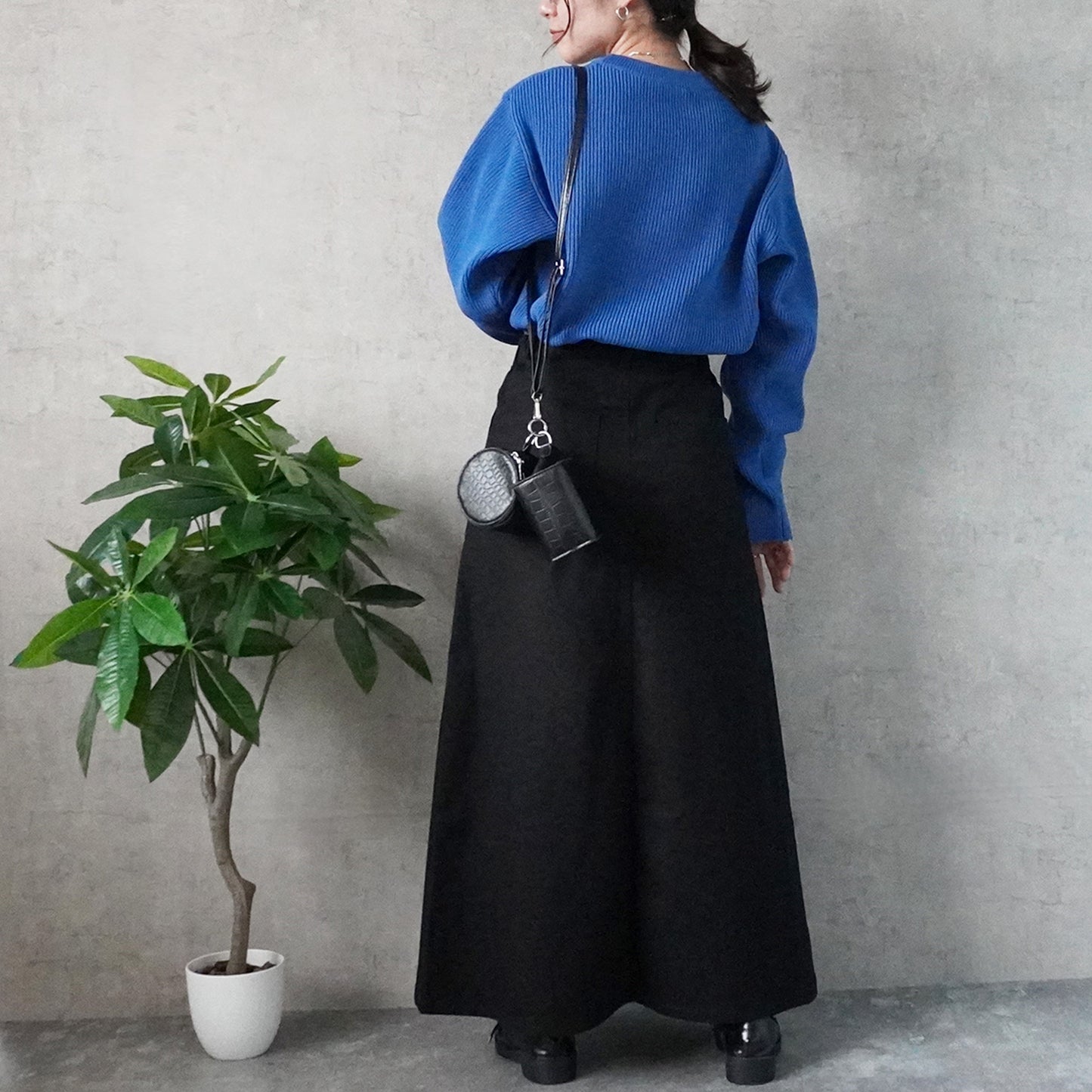 カラーセミフレアー超ロングスカート