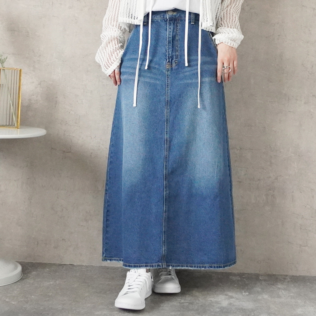 超ロングデニムスカート