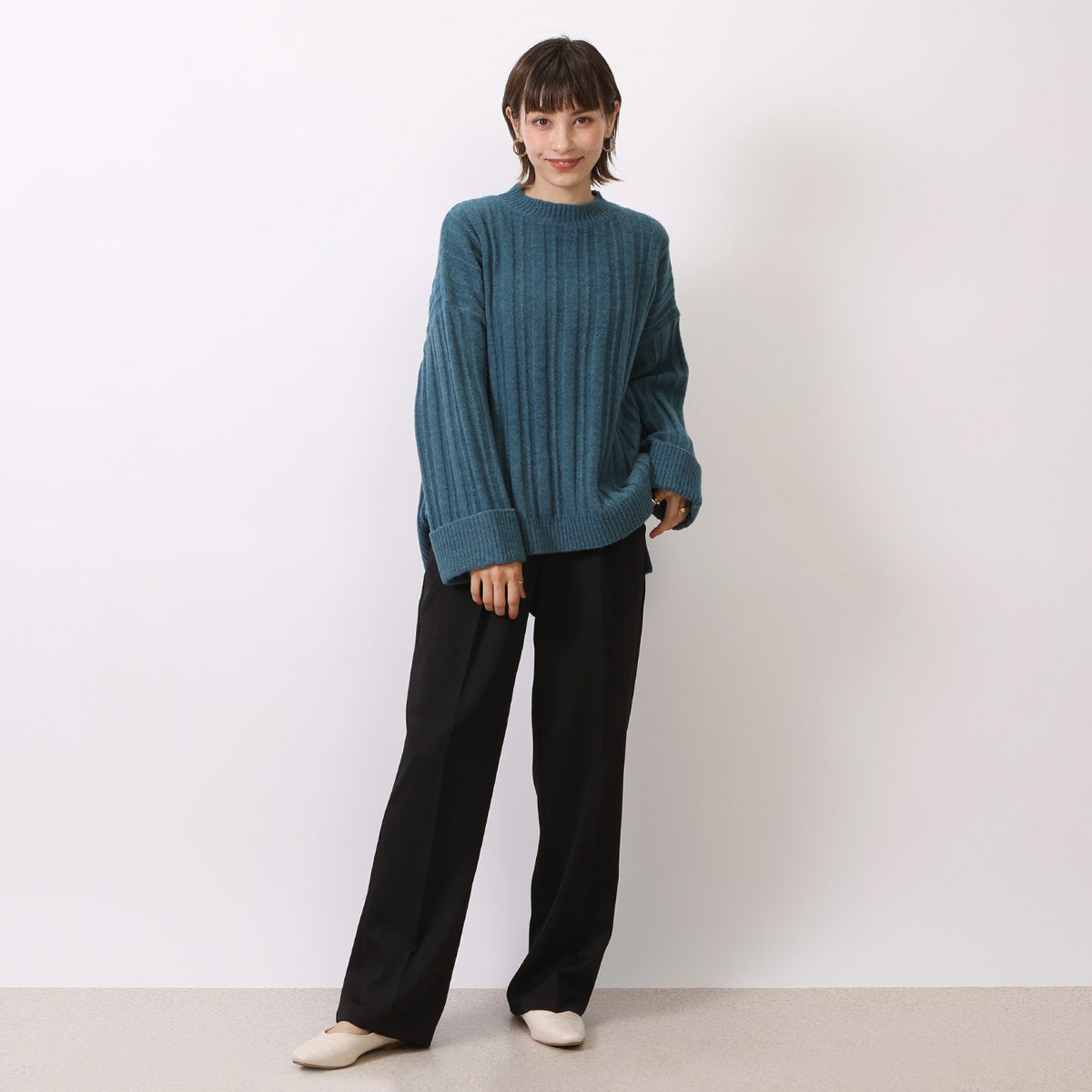 オーバーサイズ リブニット
