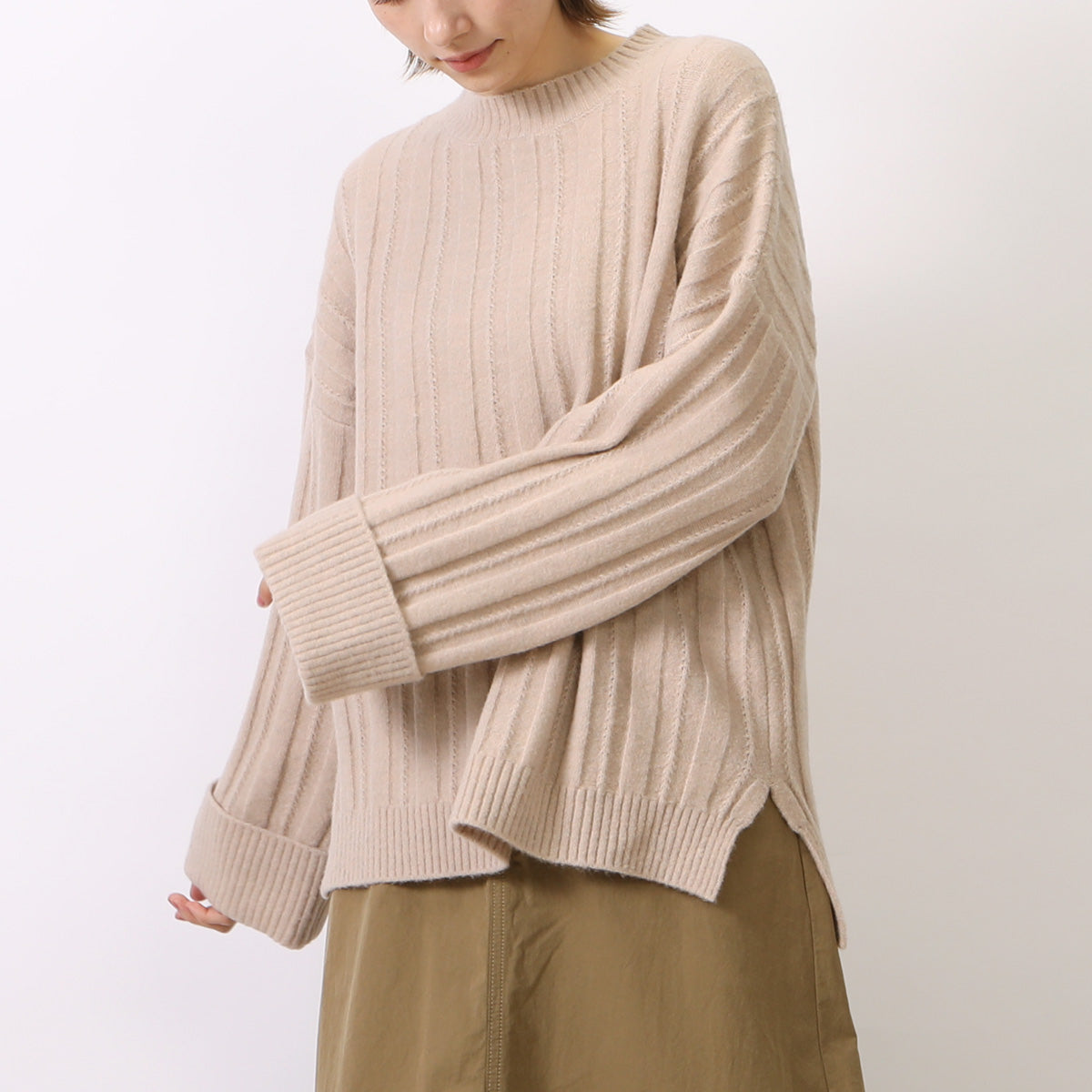オーバーサイズ リブニット