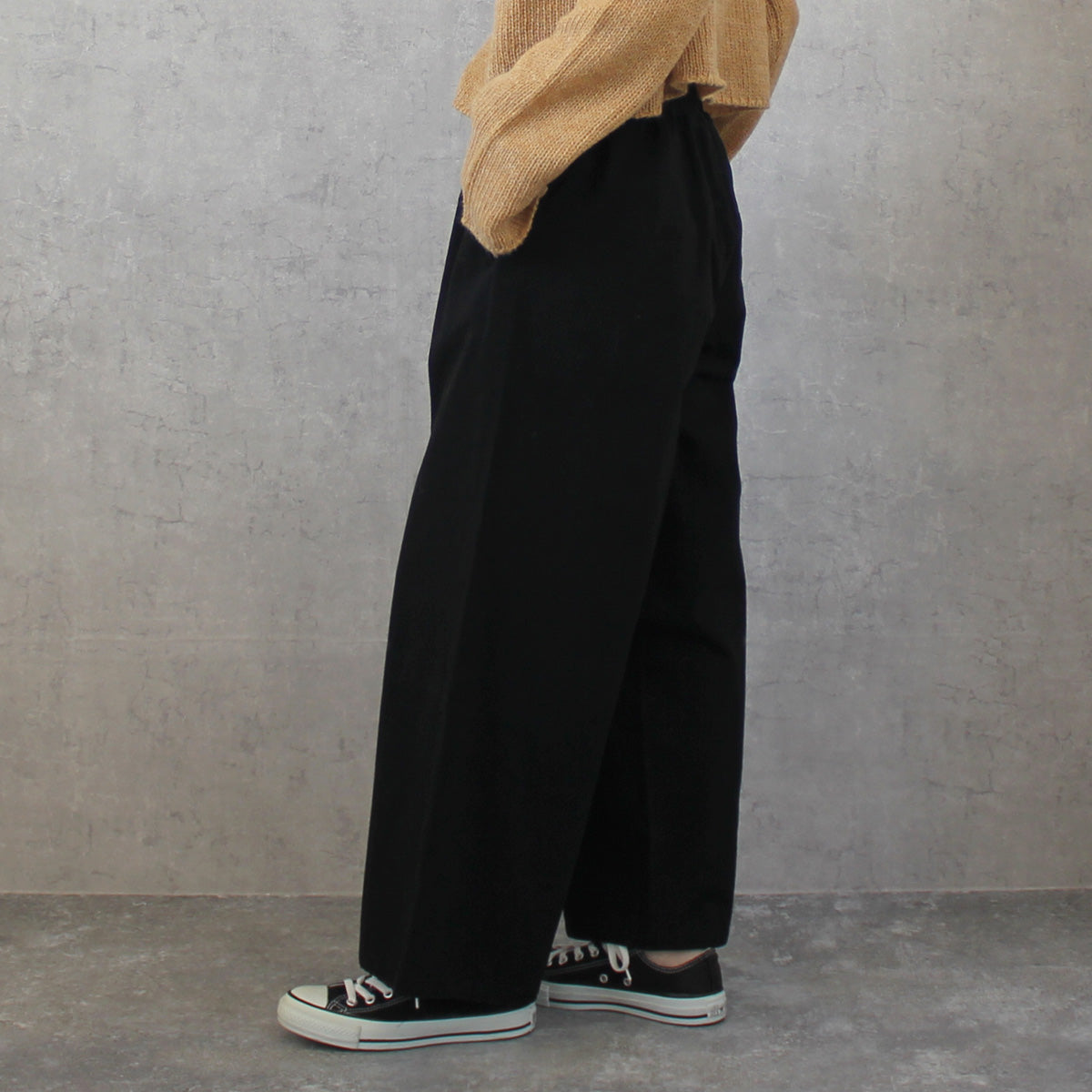 微起毛 ワイドプルオンパンツ