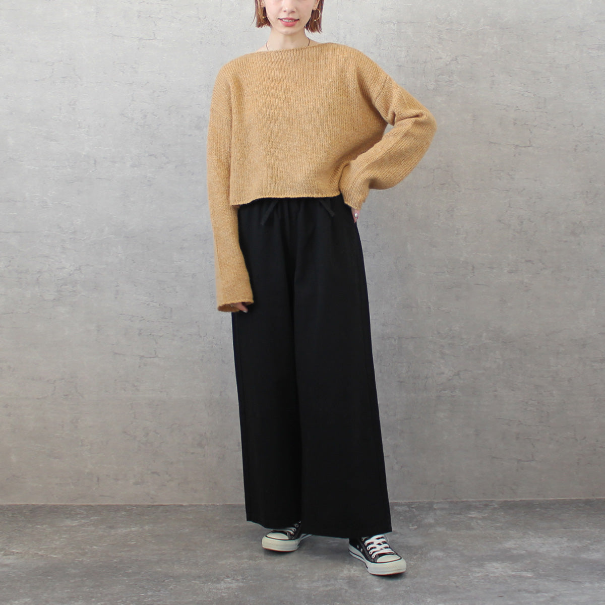 微起毛 ワイドプルオンパンツ