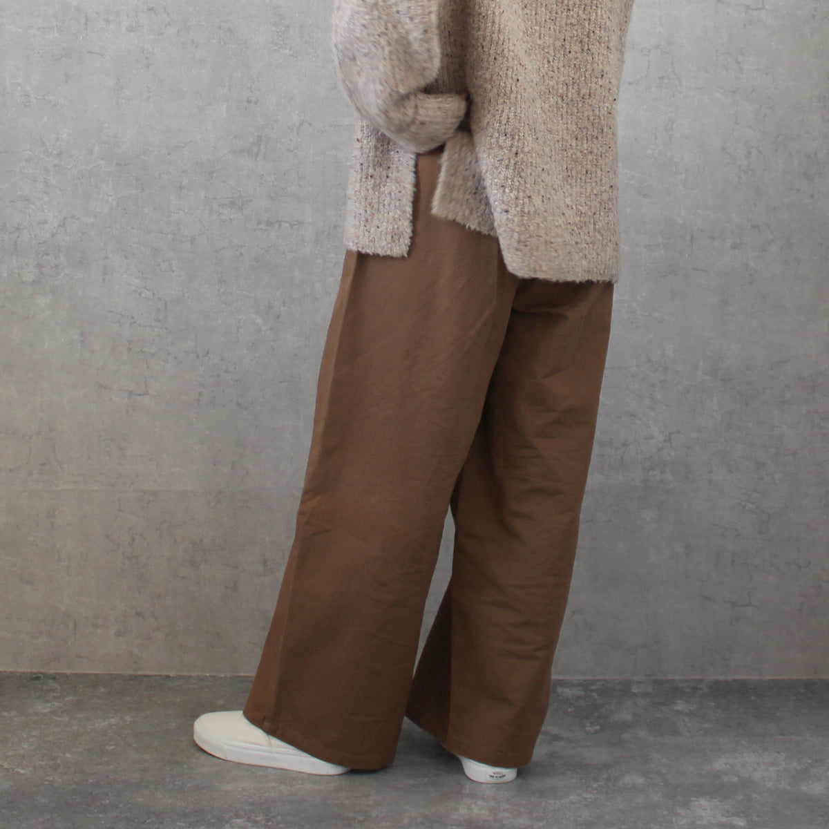 微起毛 ワイドプルオンパンツ