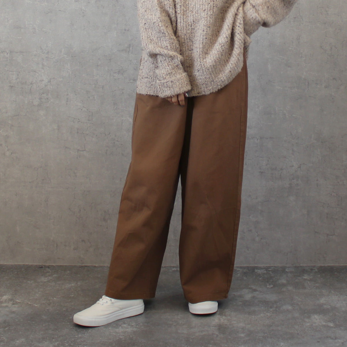 微起毛 ワイドプルオンパンツ