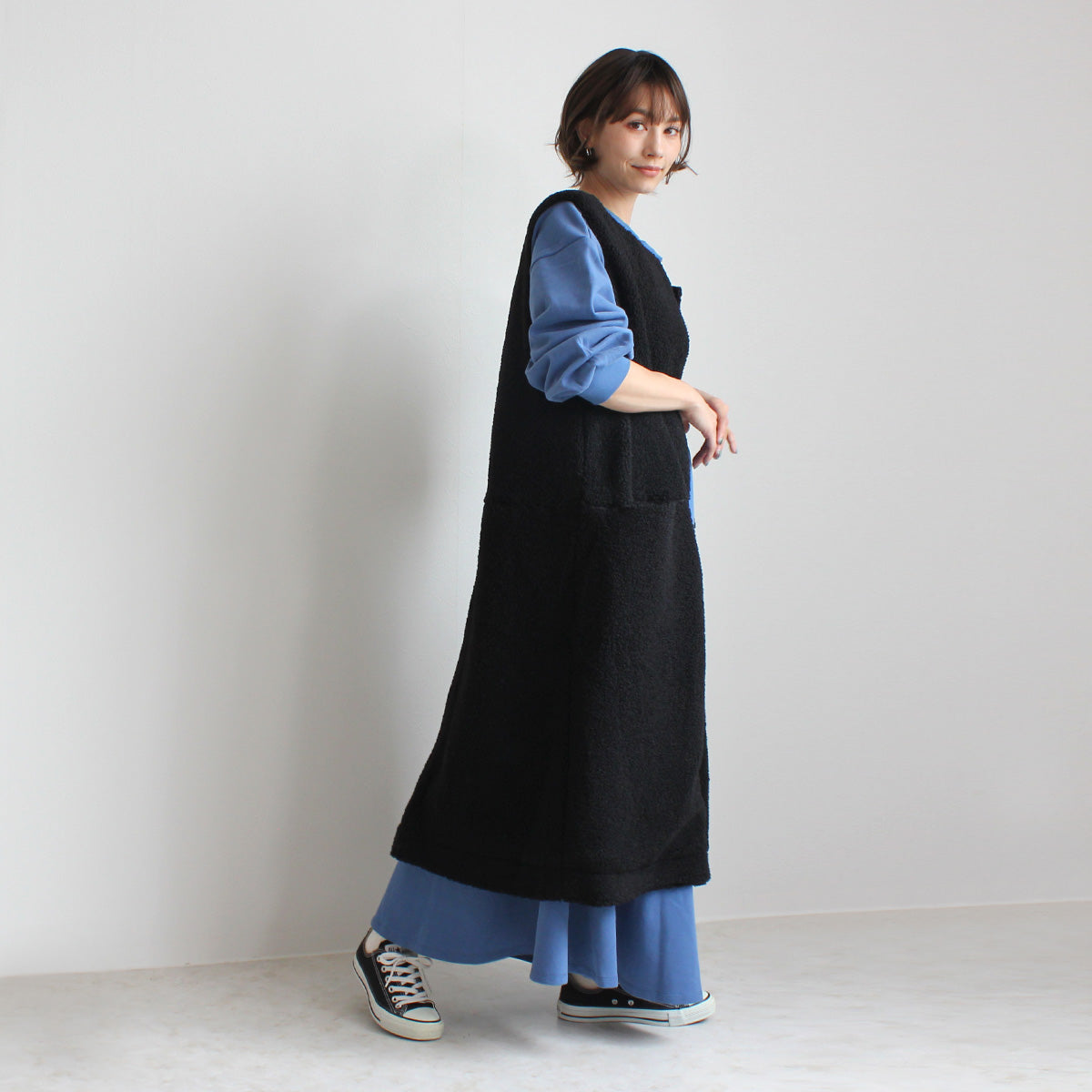 ボア ロングジレ ベスト