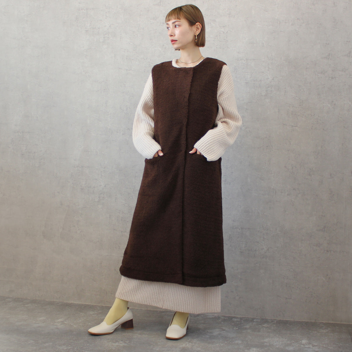 ボア ロングジレ ベスト