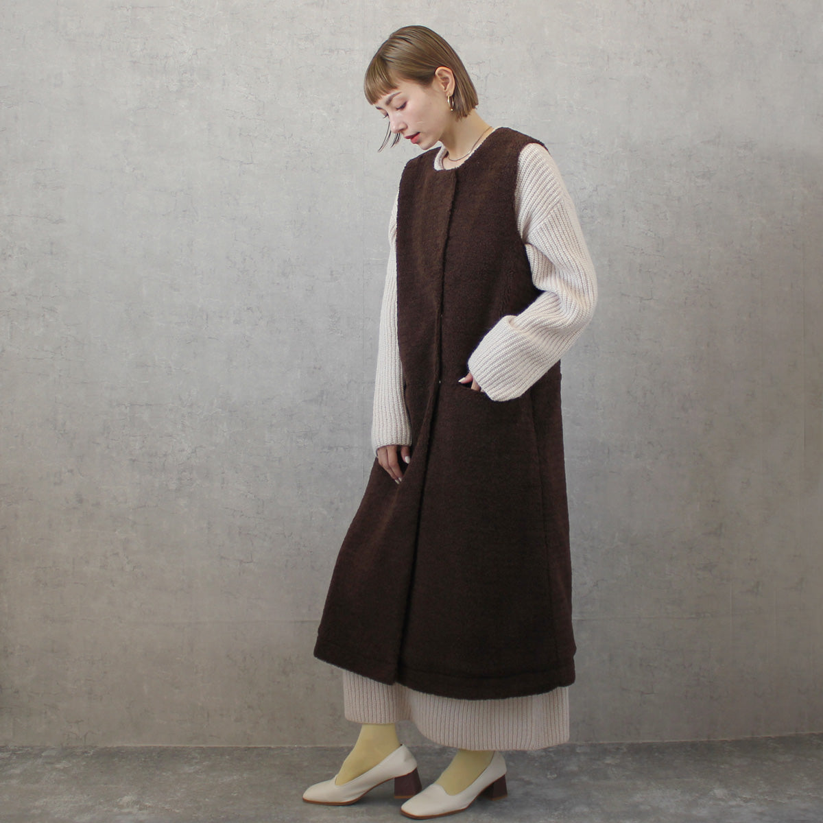 ボア ロングジレ ベスト