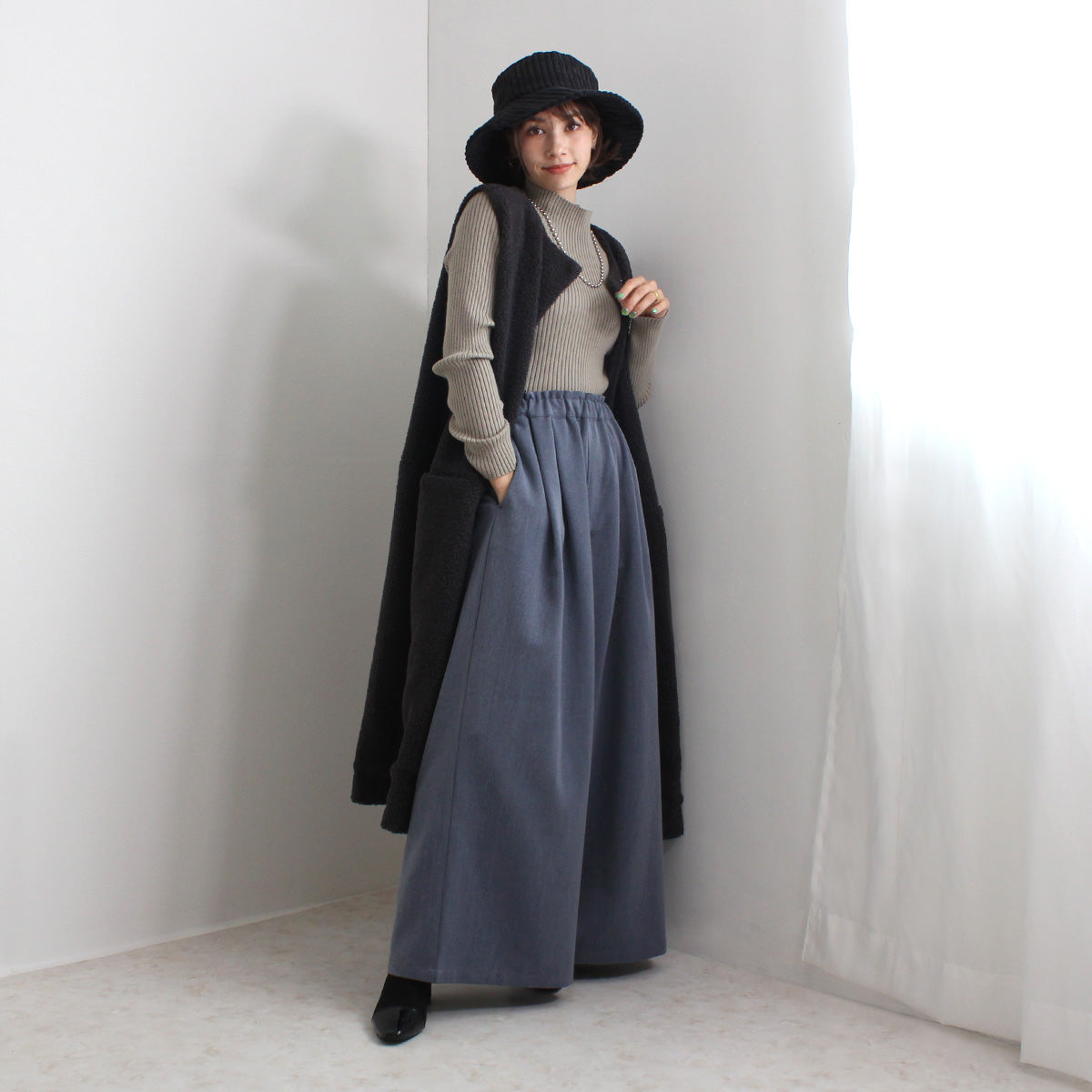 ボア ロングジレ ベスト