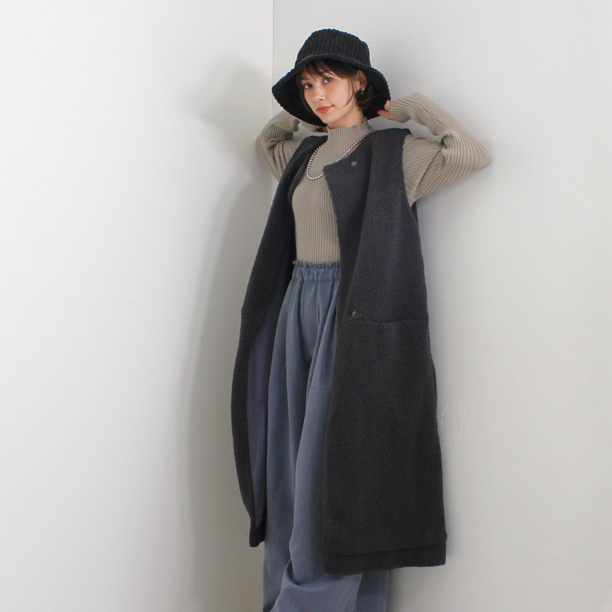 ボア ロングジレ ベスト