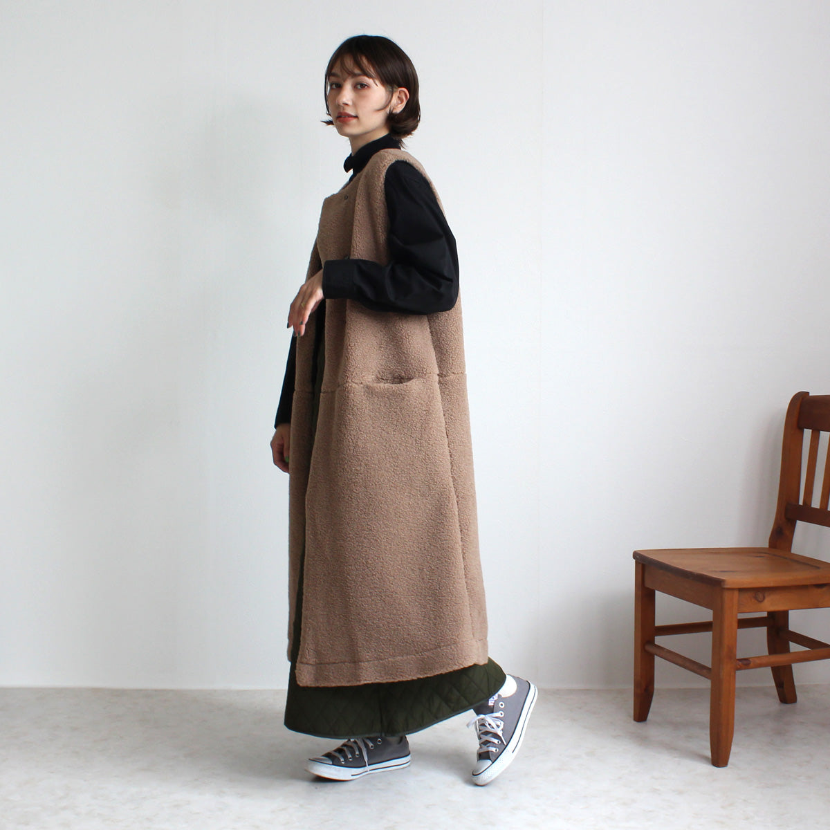 ボア ロングジレ ベスト