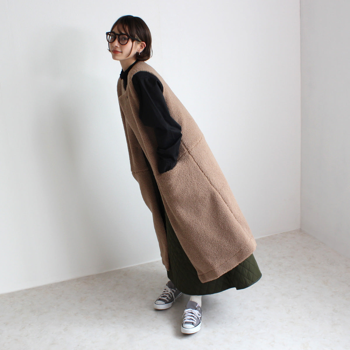 ボア ロングジレ ベスト
