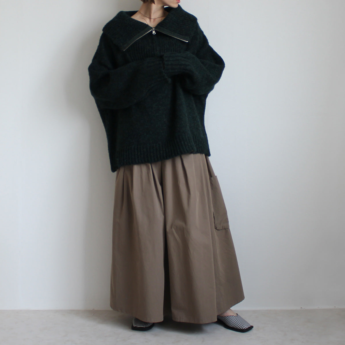 コーマ糸 タック使い ロングスカート