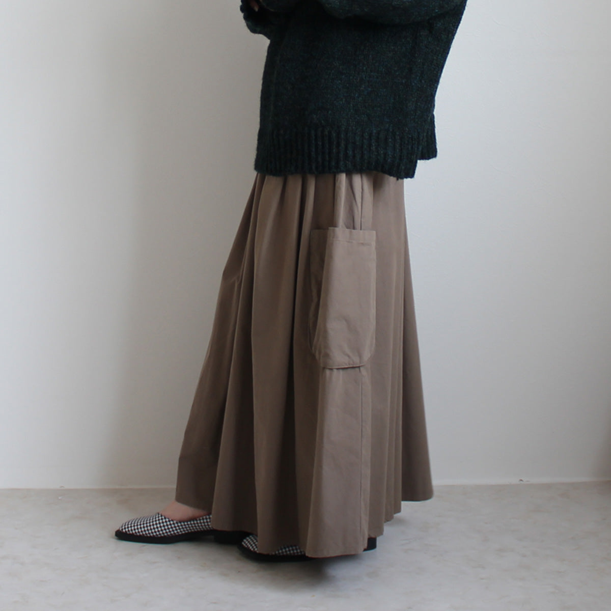 コーマ糸 タック使い ロングスカート