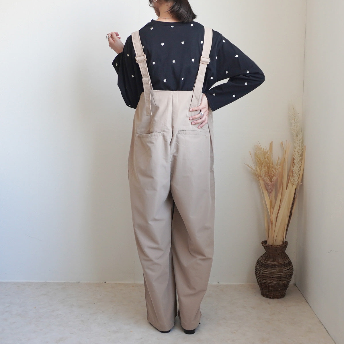 トラウザーサロペットワイドパンツ