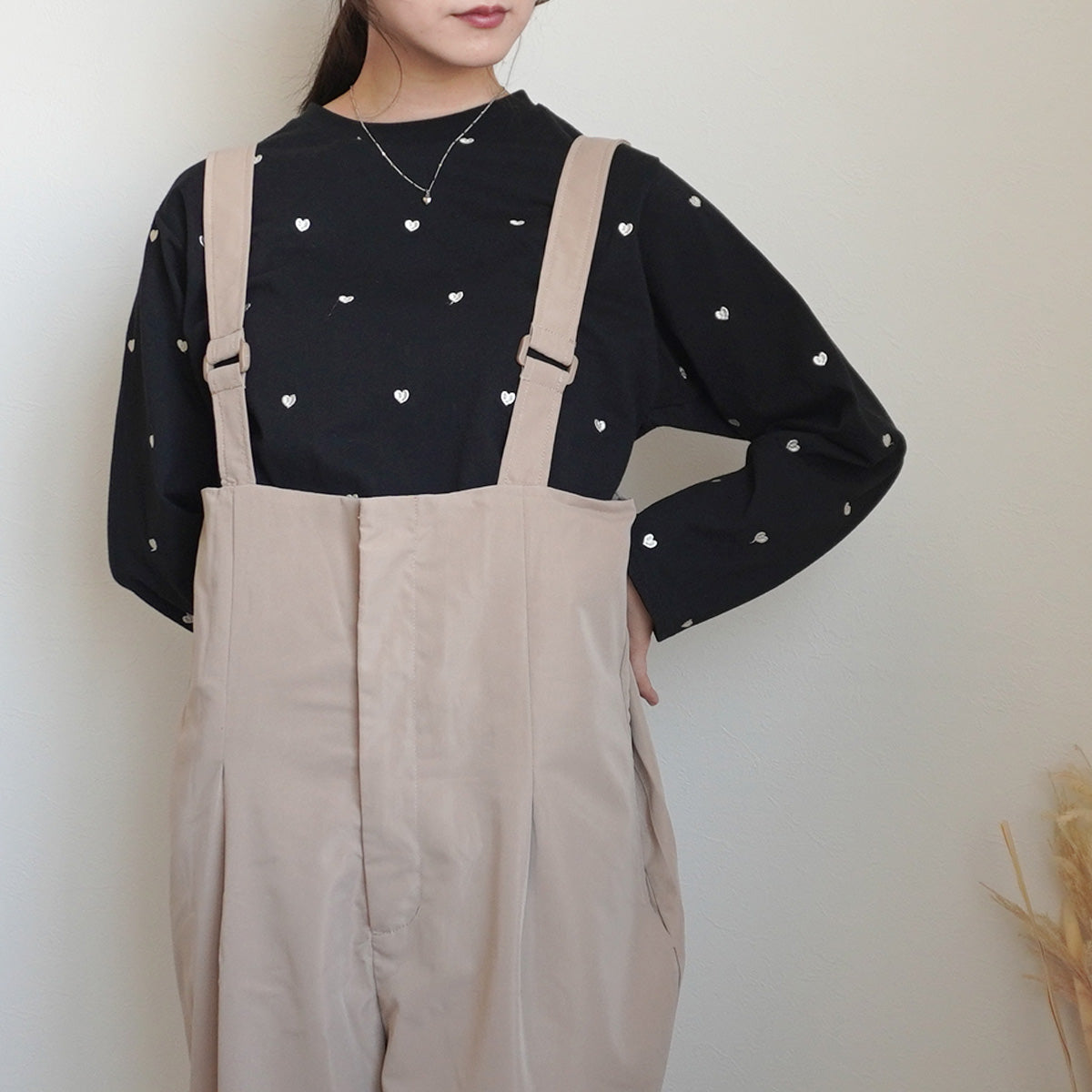 トラウザーサロペットワイドパンツ
